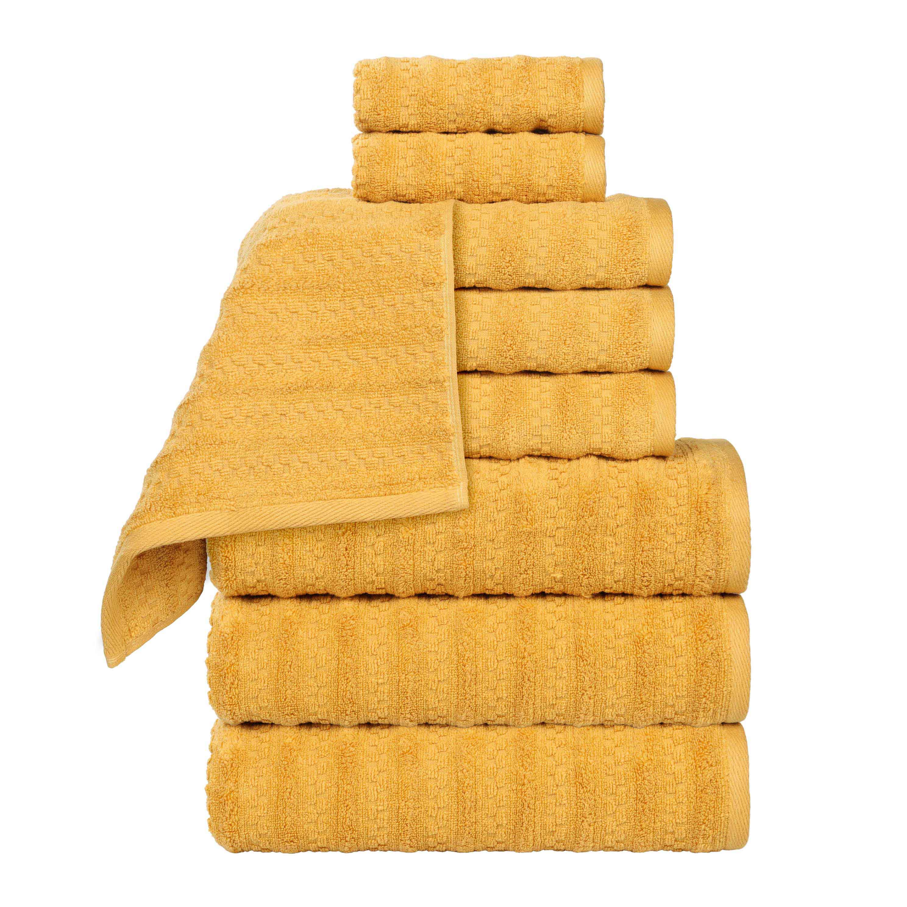 Zuma Zero Twist Cotton Medium Weight Soft Absorbent 9-Piece Bath Towel Set | Premium Hotel-Style Luxury Towels for Spa, Bathroom & Beach