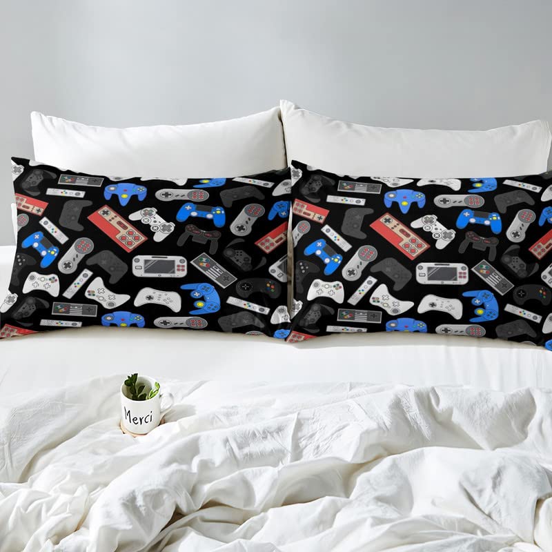 Boys Gaming Bed Sheets Set - Queen Size Soft & Cozy Video Game Themed Bedding for Kids & Teens | Includes Fitted Sheet, Flat Sheet & Pillowcase | Perfect for Gamer Bedroom Decor & Game Room | Easy Wash & Durable