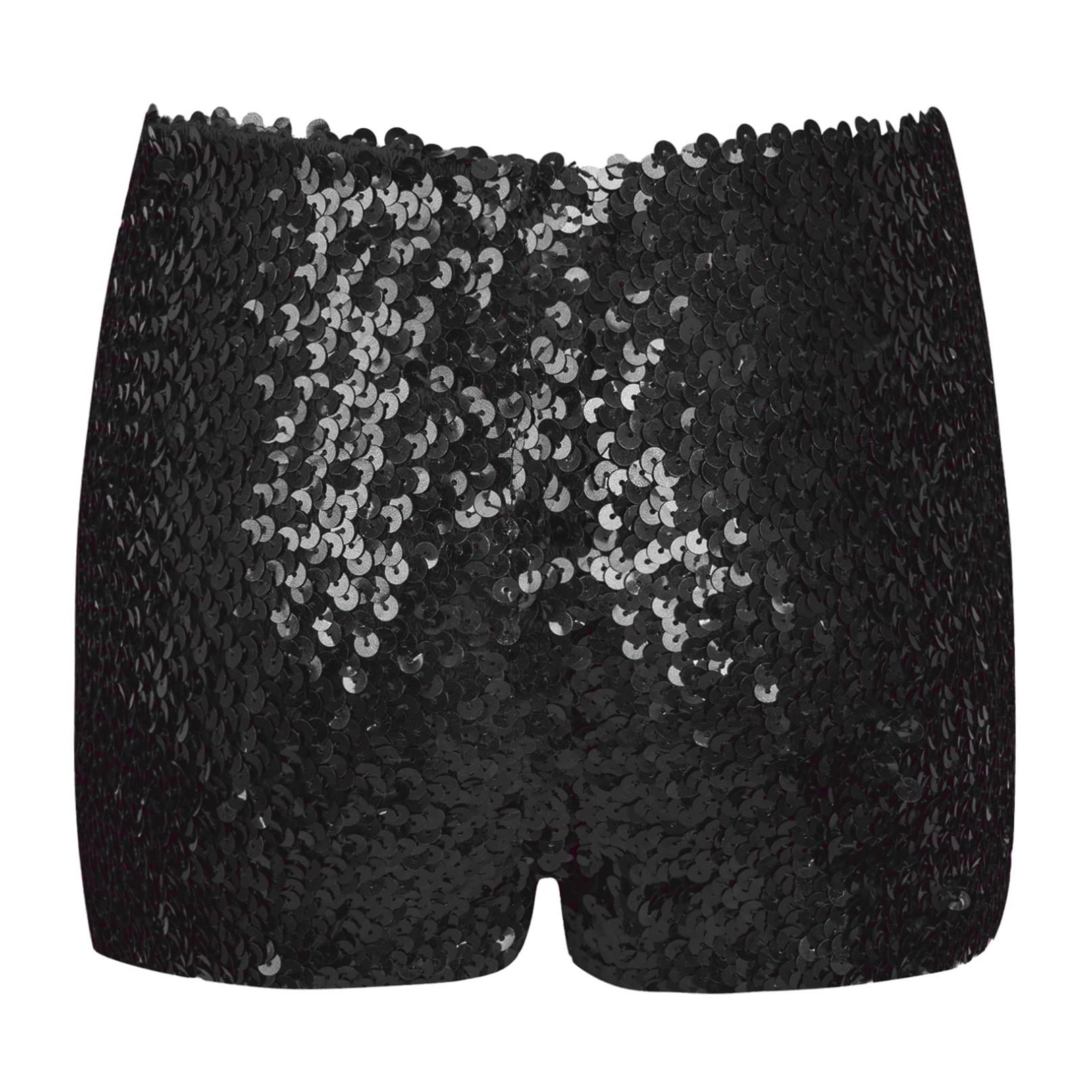 Sparkly Sequins Dance Shorts for Girls - Hip Hop Jazz Performance Costume & Athletic Yoga Shorts for Kids - Perfect for Dance Recitals, Gymnastics Practice and Casual Wear