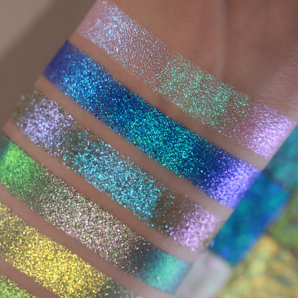 Multichrome Glitter Eyeshadow Palette - Shimmery & Sparkly Makeup for Party, Festival & Night Out Looks