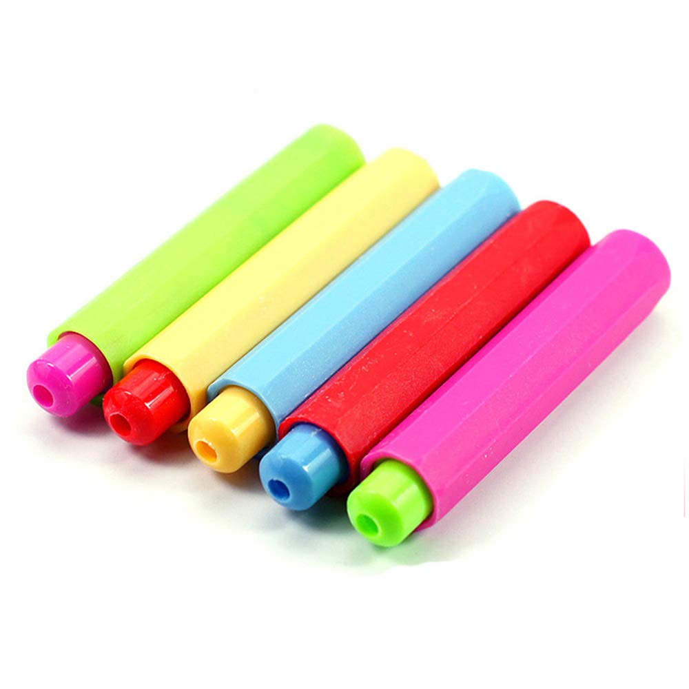 PULABO 4-Pack Plastic Chalk Holder Clip Set - Colorful Chalk Covers for Teachers, Kids, School & Office Supplies - Durable, Creative & Convenient for Classroom, Art Projects & Home Use