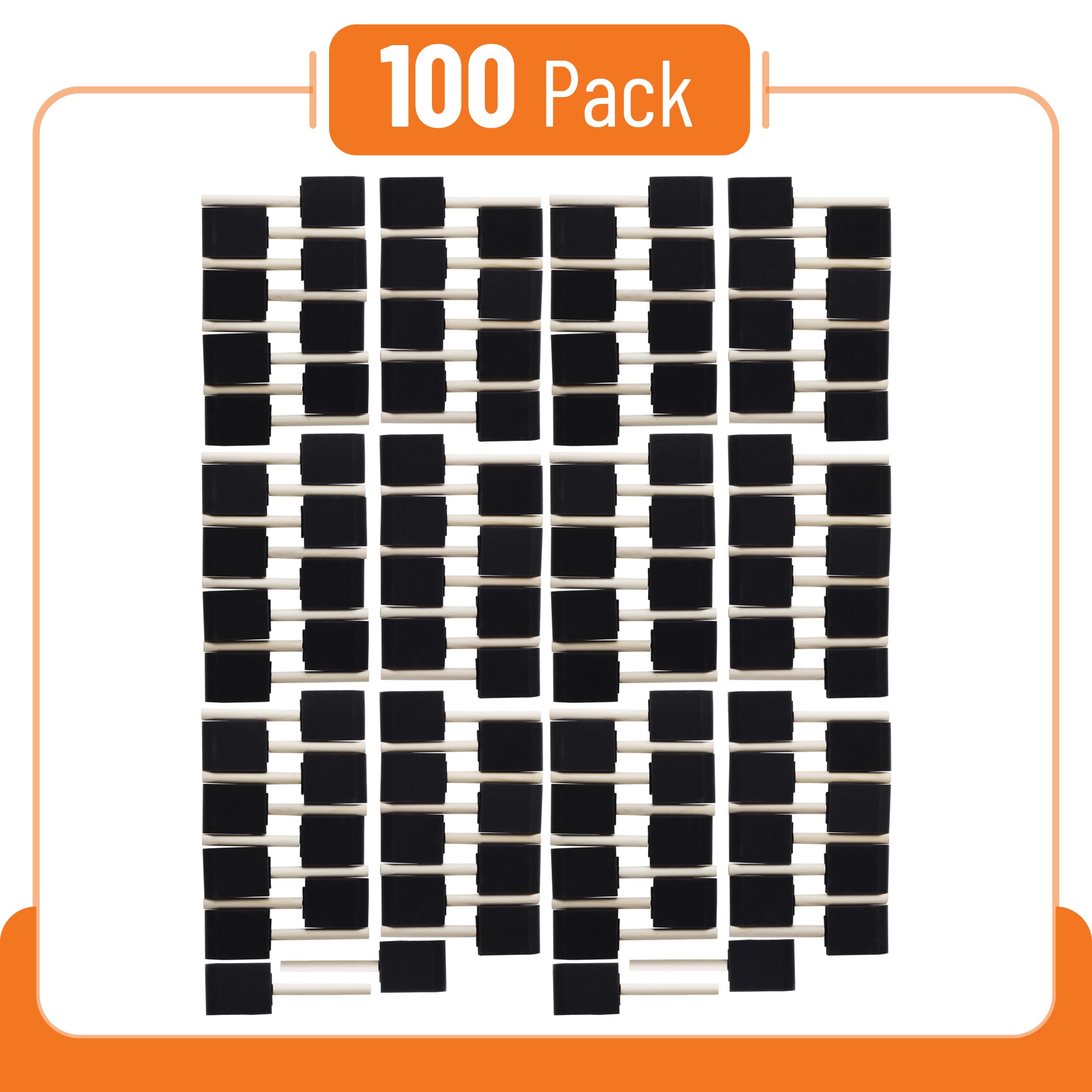 Bates 2-Inch Foam Paint Brushes 100 Pack - Sponge & Foam Brushes for Painting, Staining & Mod Podge - Perfect for DIY Crafts, Home Decor & Furniture Refinishing