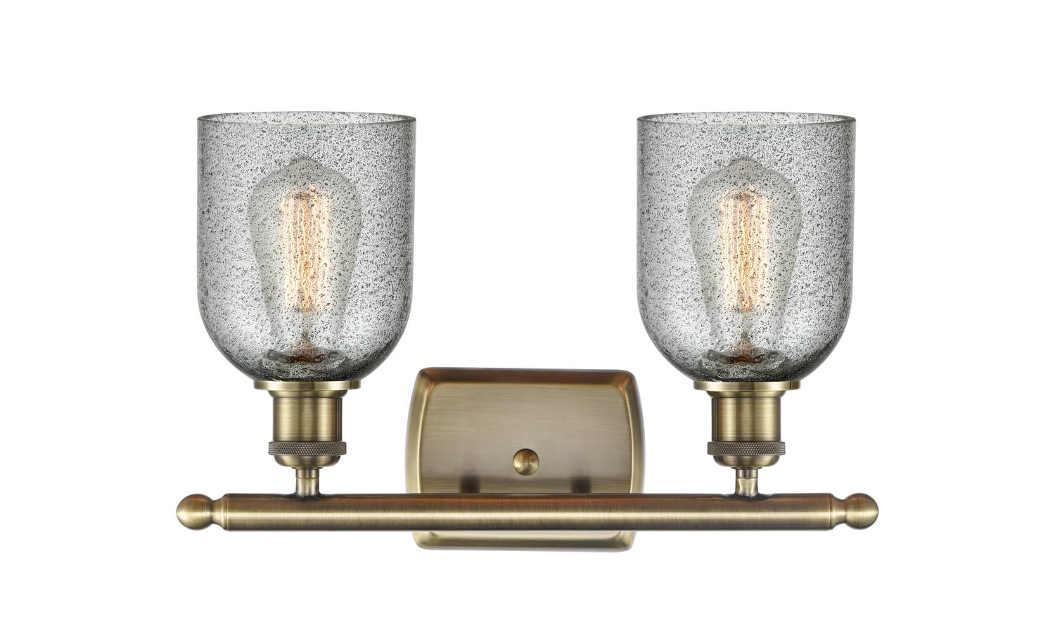 Ballston Collection 516-2W-AB-G257 Transitional LED Bathroom Vanity Light in Antique Brass Finish - Perfect for Modern Bathroom, Powder Room & Spa Lighting Upgrade