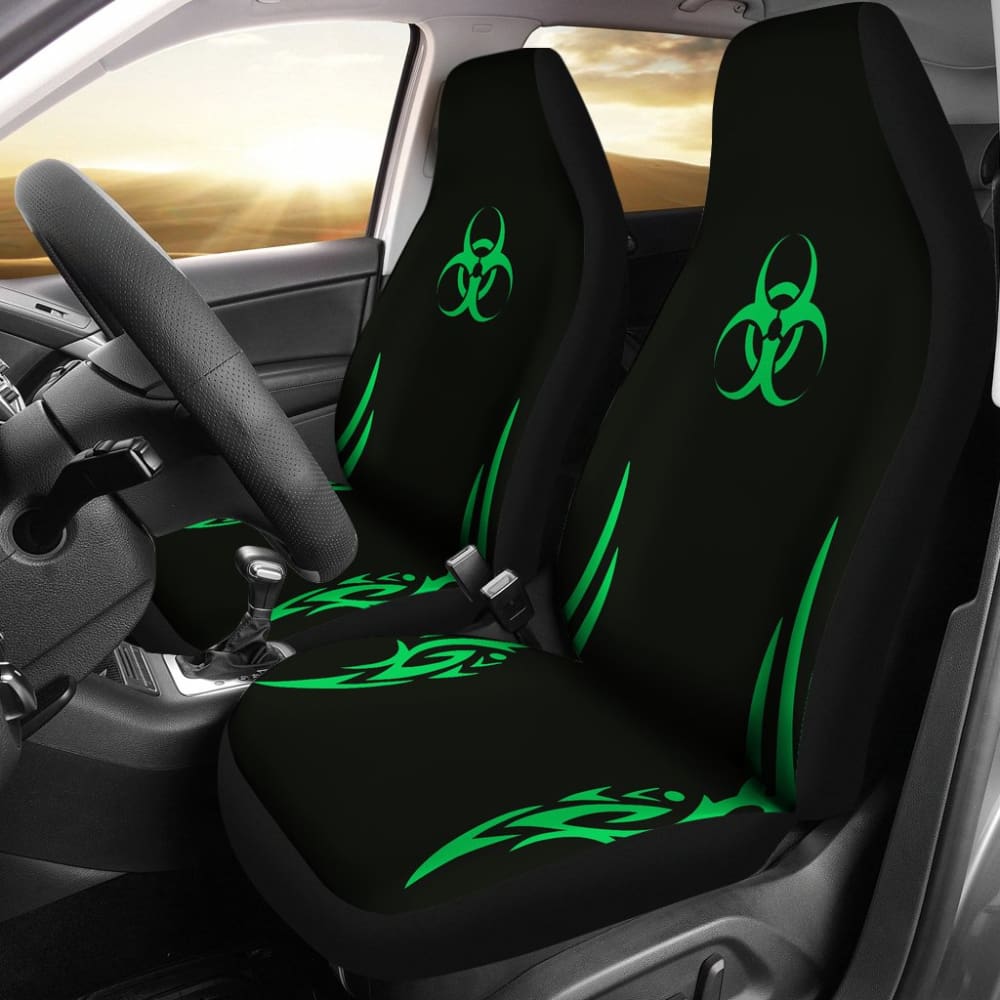Premium Eco-Friendly Biohazard Car Seat Covers 211401 - Waterproof & Durable Protection for Cars, SUVs, Trucks - Perfect for Daily Commute, Road Trips & Pet Owners