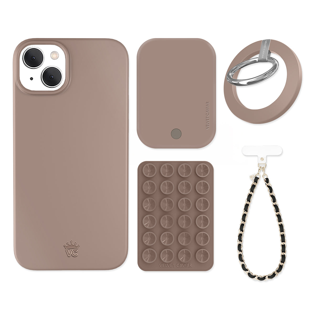 Premium Cashmere Taupe iPhone Case with Grip - Soft & Durable Protective Cover for iPhone 13/14/15 Pro Max - Perfect for Work, Travel & Everyday Use