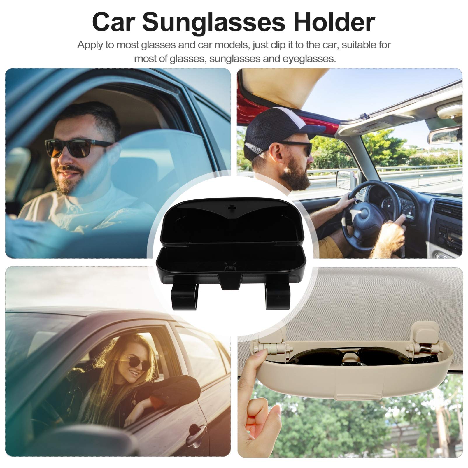 FAVOMOTO Car Visor Glasses Holder - Universal Sun Visor Storage for Driving