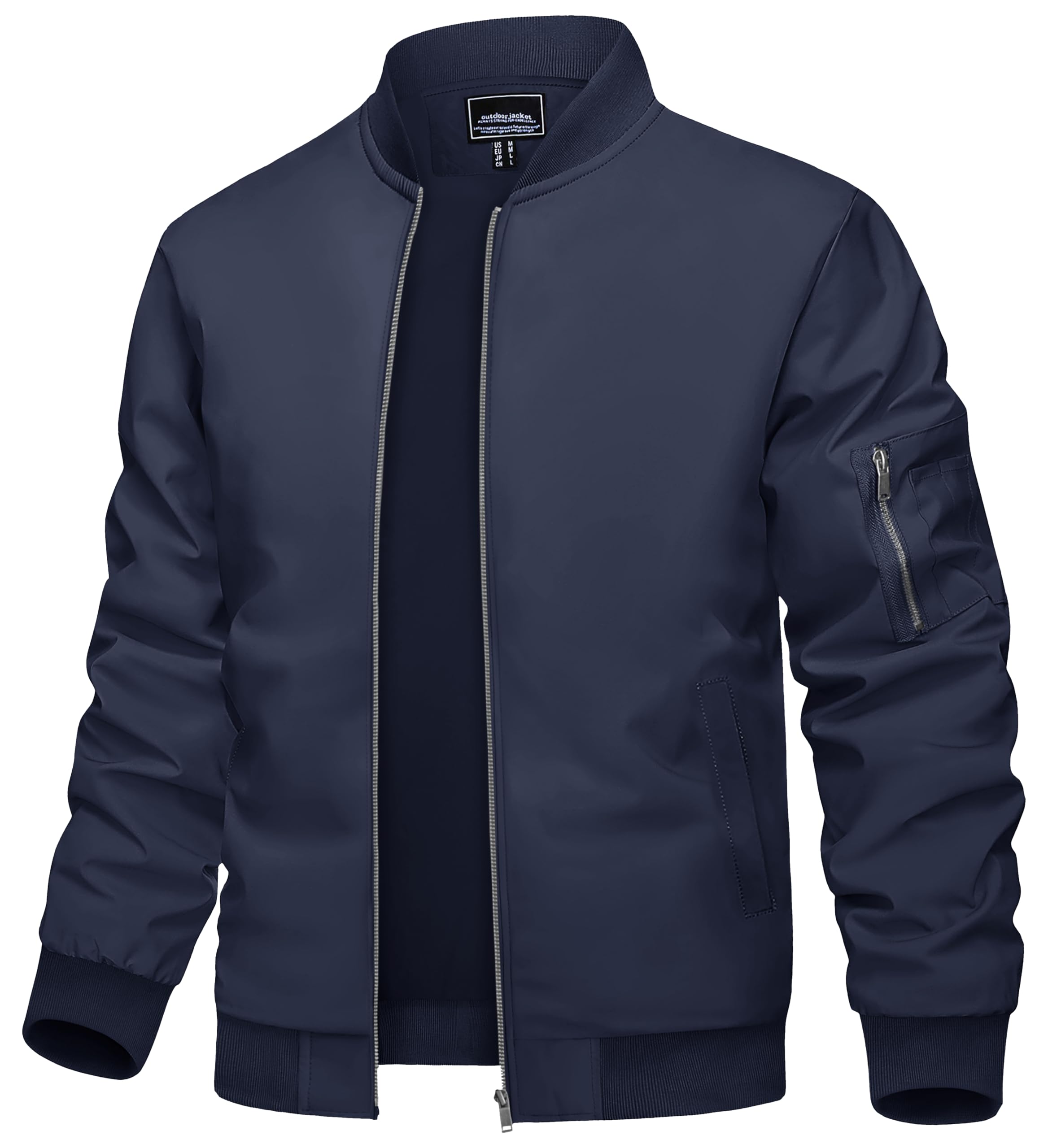 TACVASEN Men's Lightweight Bomber Jacket - Casual Windbreaker Zip Up Coat with Pockets for Spring & Fall | Perfect for Outdoor Activities, Travel & Daily Wear