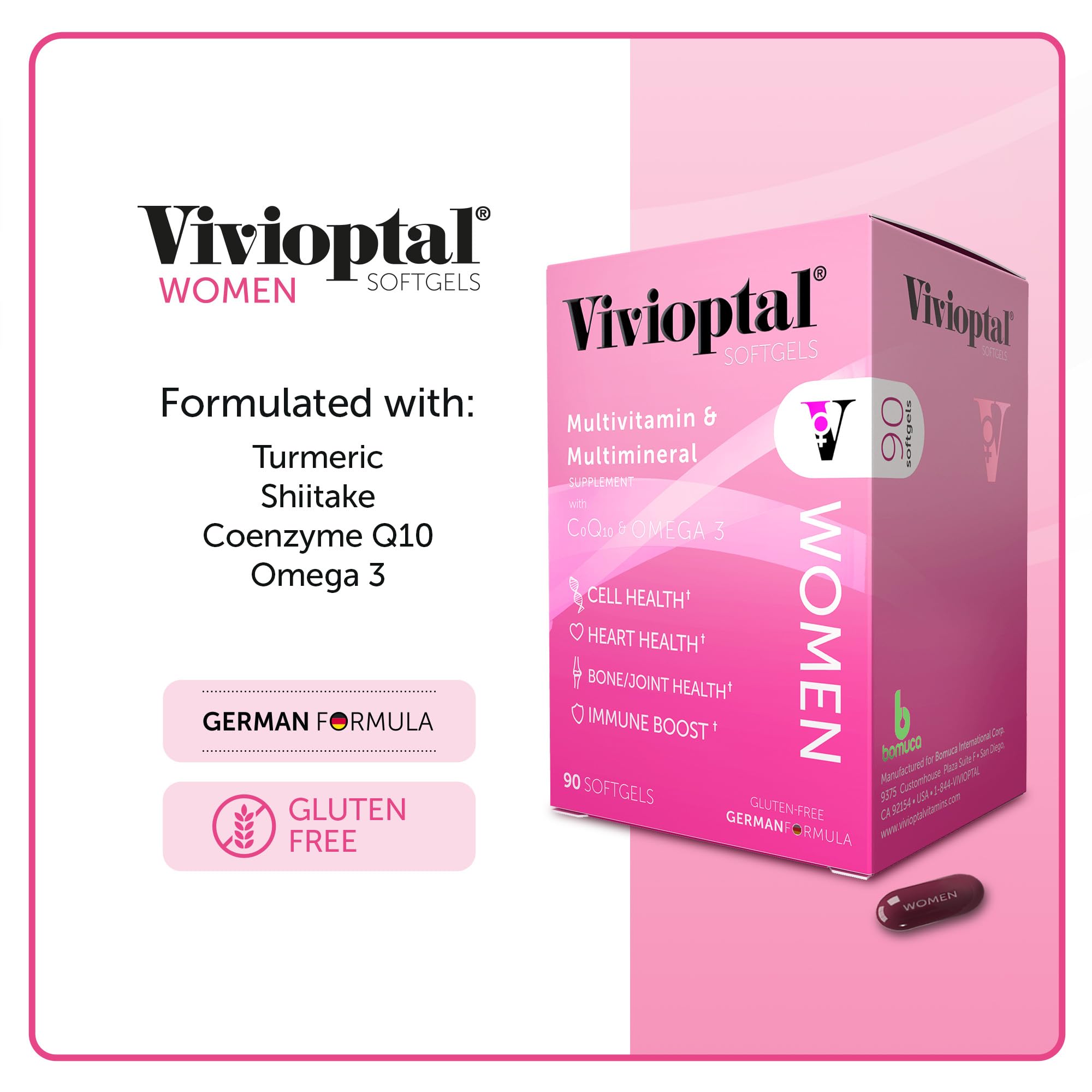 Vivioptal Women's Multivitamin & Multimineral Supplement - 90 Capsules for Daily Energy, Immunity & Wellness | Perfect for Active Lifestyles & Health Maintenance