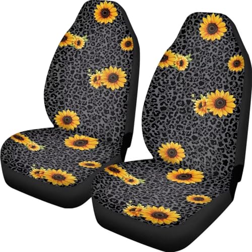 Yellow Sunflower Black Leopard