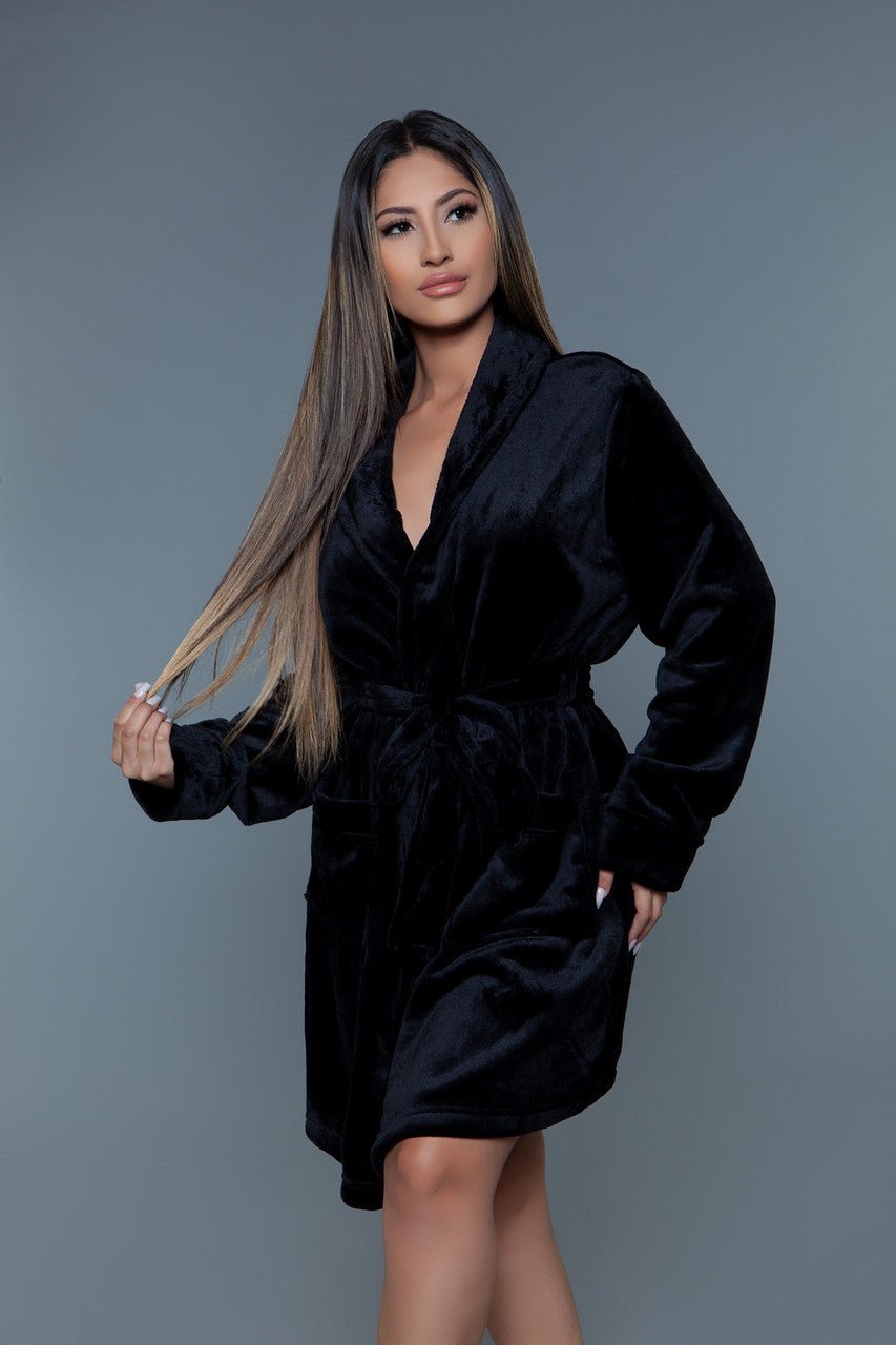 BeWicked Women's Kaylee Robe 2259 - Sexy Lingerie Robe for Women, Soft Satin Kimono with Lace Trim, Plus Size Nightwear - Perfect for Boudoir, Bridal Shower & Romantic Nights