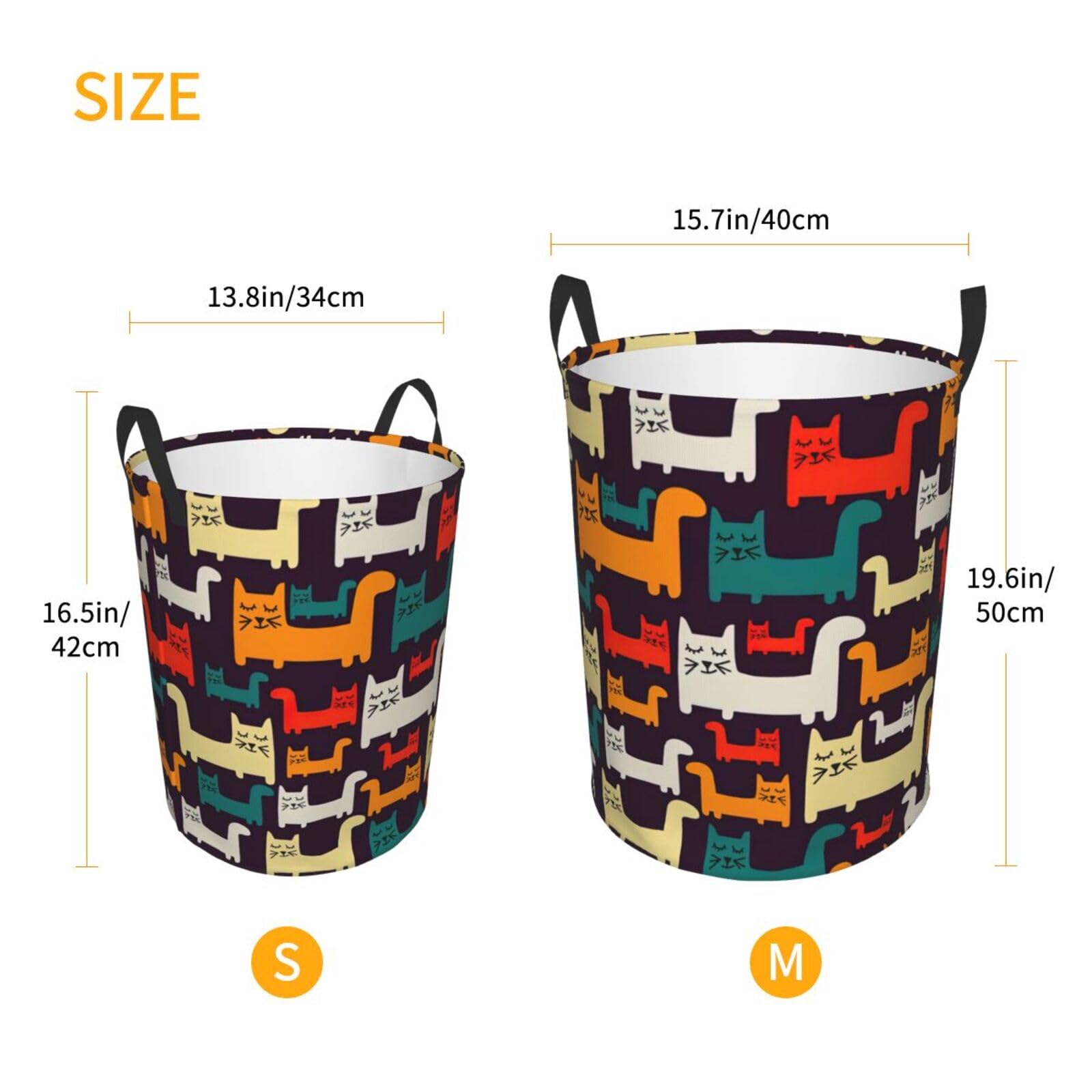Waterproof Canvas Laundry Basket with Handle - Cat Print Storage Box for Toys, Clothes & Home Organization - Perfect for Kids' Room, Nursery & Pet Supplies Storage