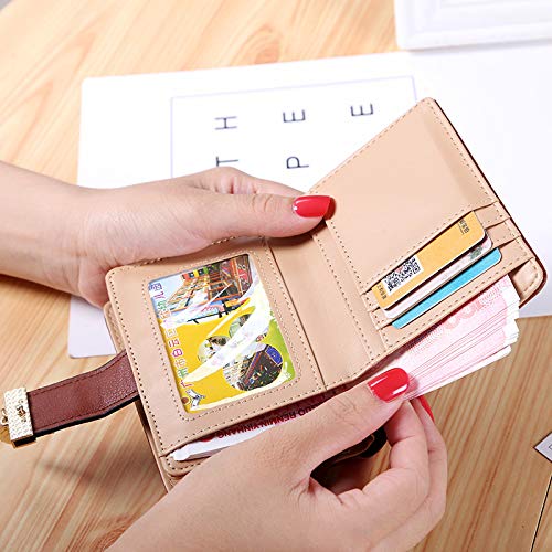 EHIOG Women's Leather Wallet - Bifold Zipper Coin Purse for Cards & Cash | Perfect Gift for Valentine's Day & Weddings