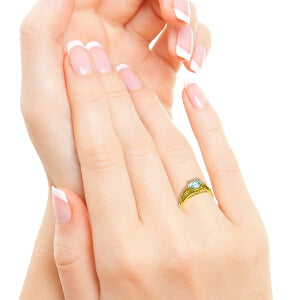 1.15 Carat 14K Solid Yellow Gold Filigree Ring with Natural Aquamarine Gemstone - Elegant March Birthstone Jewelry for Women, Perfect for Engagement, Anniversary & Everyday Wear