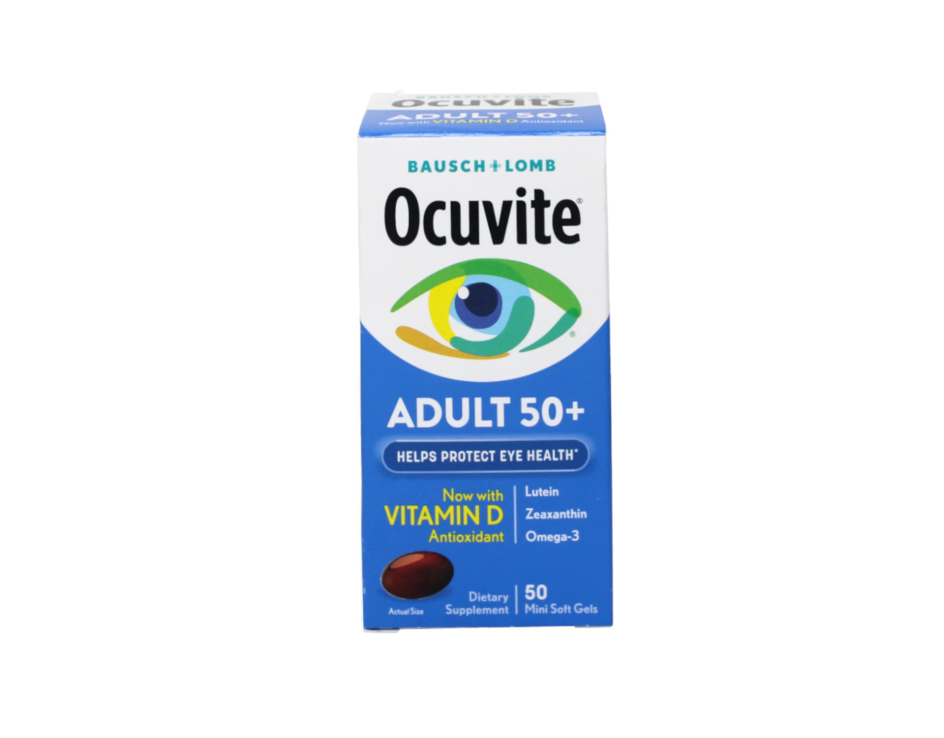 Ocuvite Adult 50+ Eye Vitamins with Lutein, Zeaxanthin & Omega-3 - 50 Count (Pack of 10) - Supports Vision Health & Eye Care for Seniors - Perfect for Daily Eye Protection & Screen Time Relief