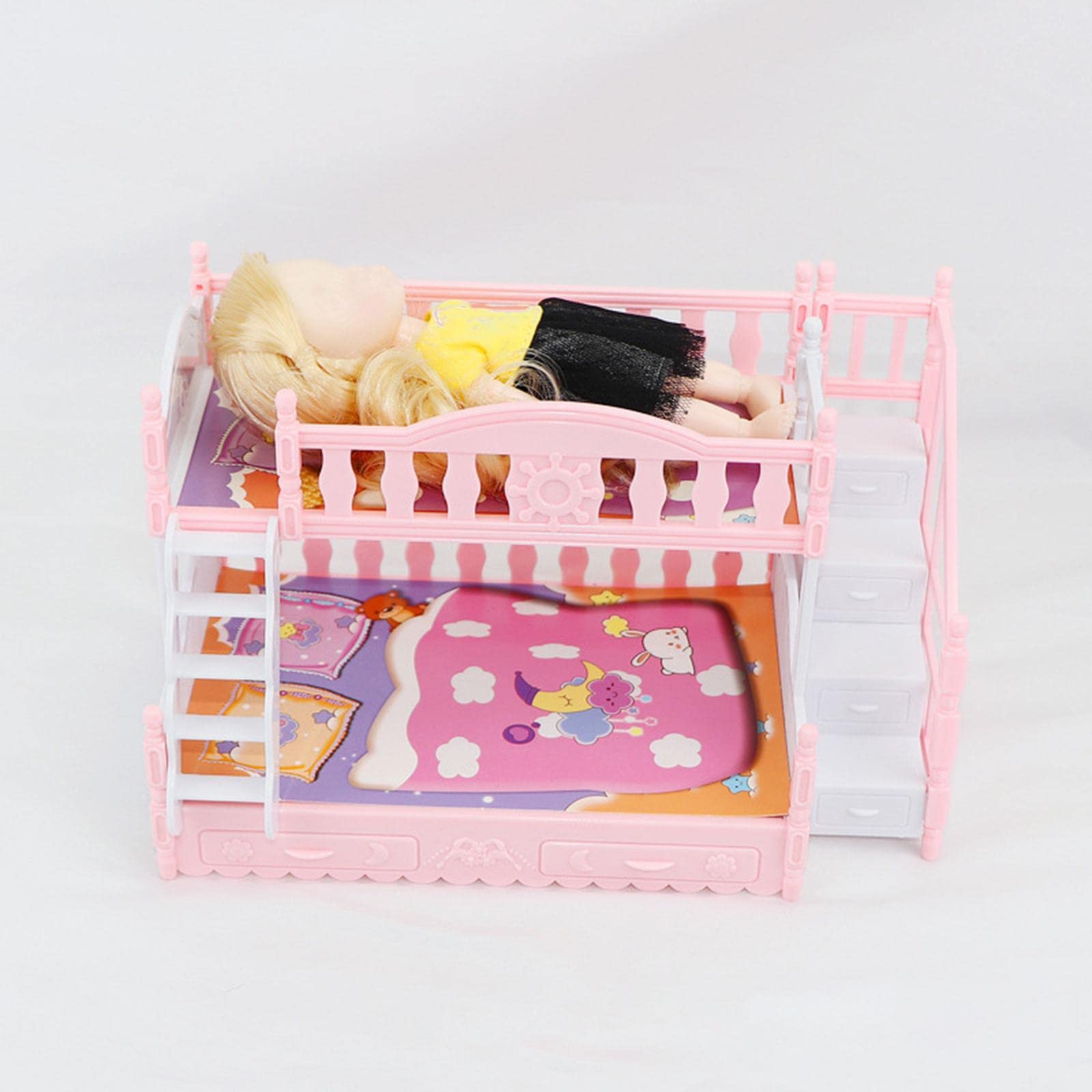 Amagogo 1:12 Scale Miniature Dollhouse Furniture Set - Replacement Bunk Beds for Dolls, Perfect for DIY Dollhouse Decor & Kids Pretend Play