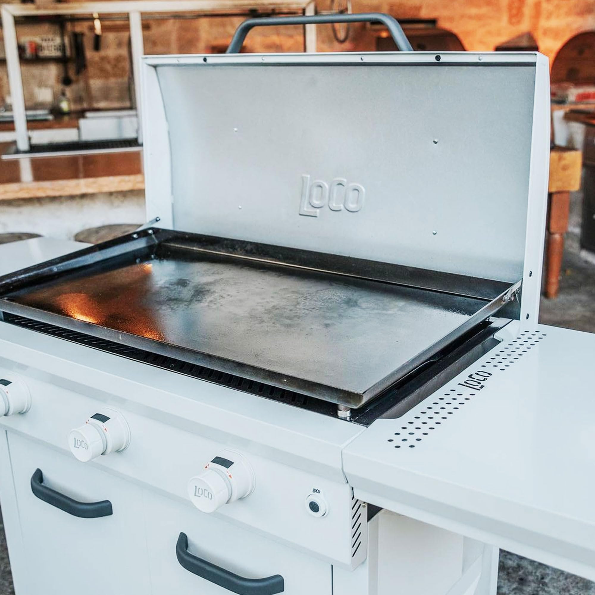 LoCo Cookers 3 Burner Flat Top Propane Gas Grill - 36 Inch Outdoor BBQ Griddle for Backyard, Camping & Tailgating | Heavy-Duty Stainless Steel Cooking Surface