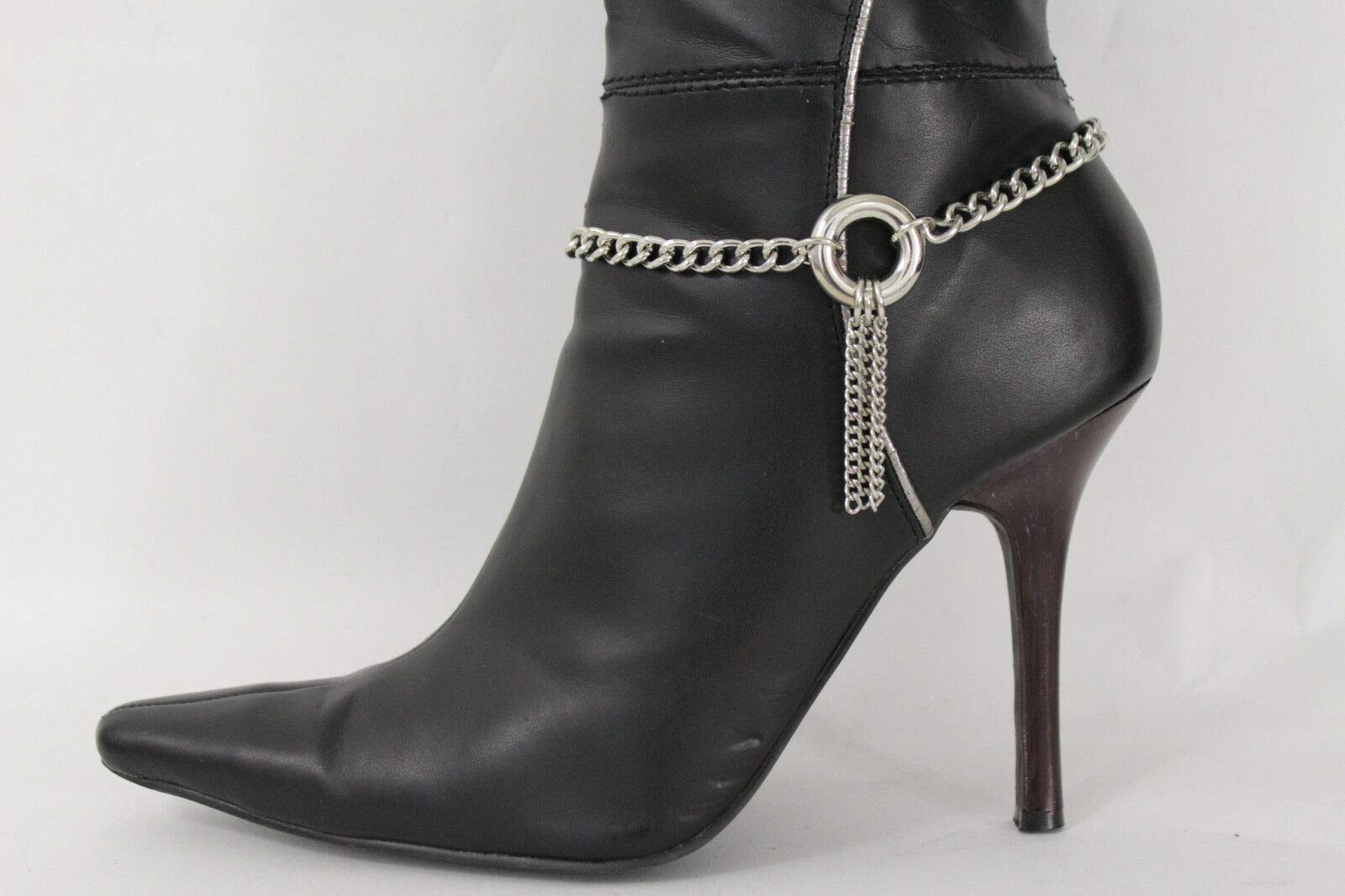 Chain Boot Bracelet for Women - Silver Metal Fringe Anklet Shoe Charm - Jewelry Making DIY Gift Idea - Perfect for Boho Fashion, Western Outfits & Cowgirl Boots