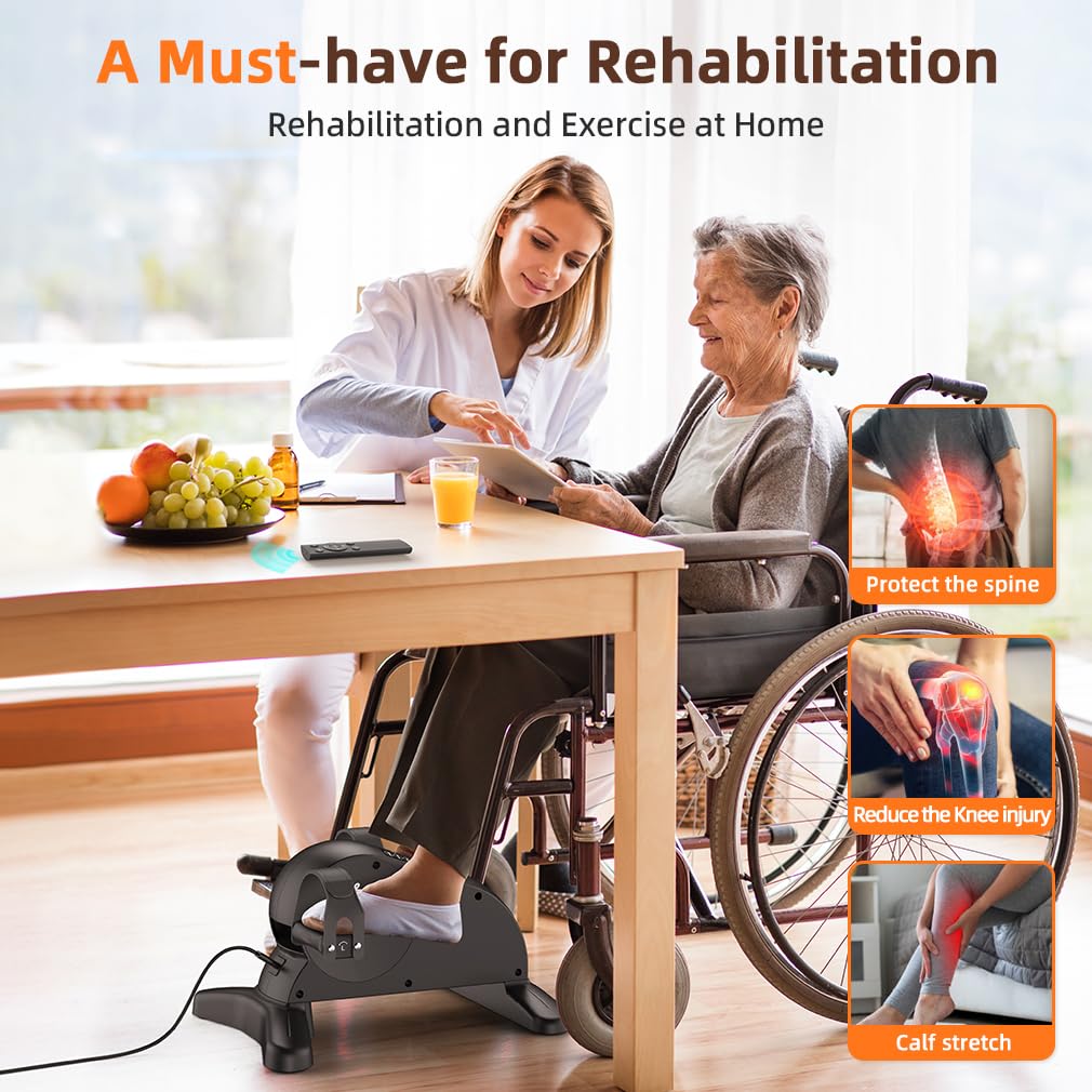 Under Desk Elliptical Machine - Portable Seated Leg Exerciser for Home & Office Use | Compact Ellipse Pedal Exerciser for Seniors & Adults | Perfect for Workstation Fitness & Physical Therapy
