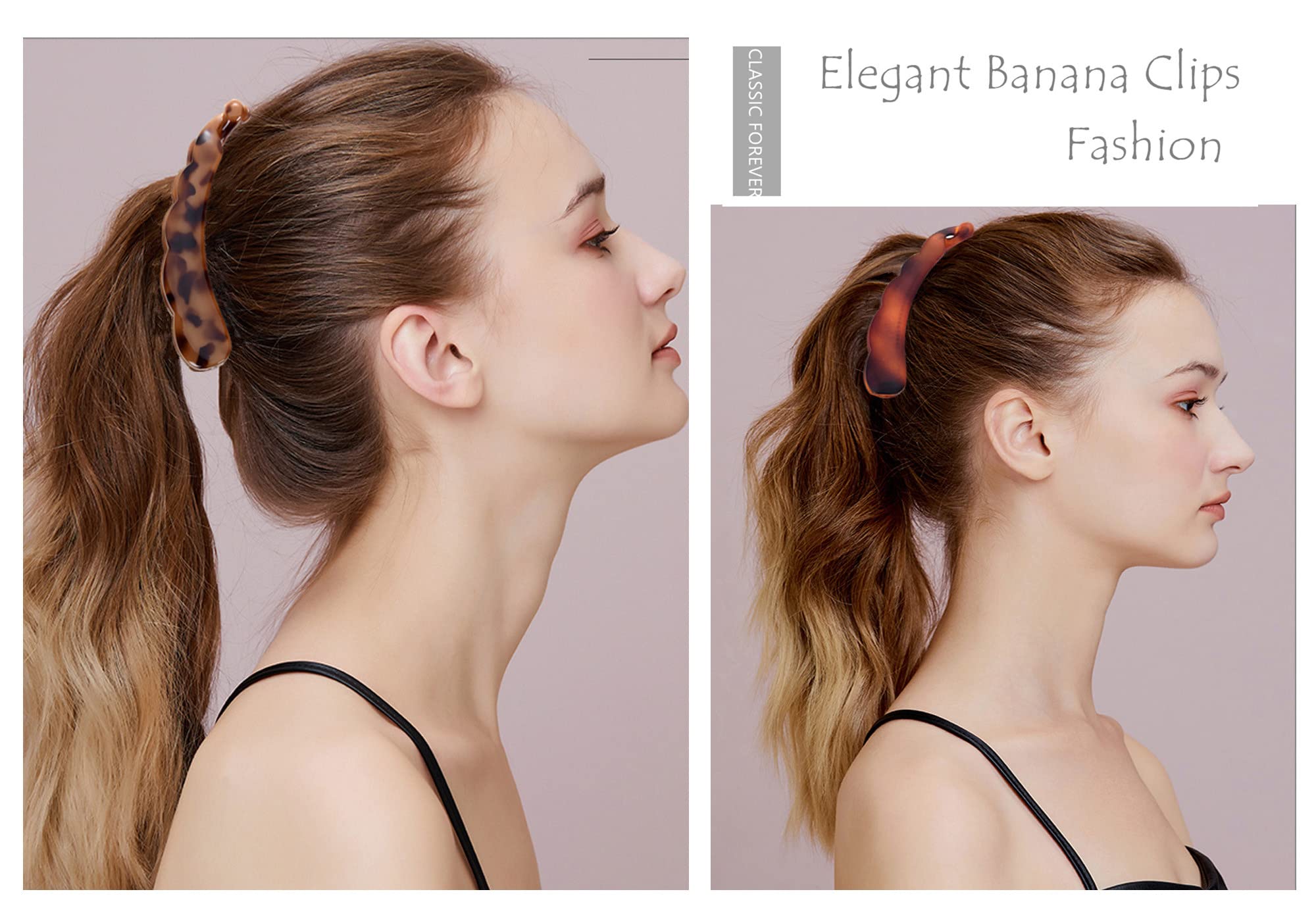 6 Pack Large Banana Hair Clips for Thick Hair - Non-Slip Ponytail Holder Hair Accessories for Women - Perfect for Workouts, Office & Everyday Styling