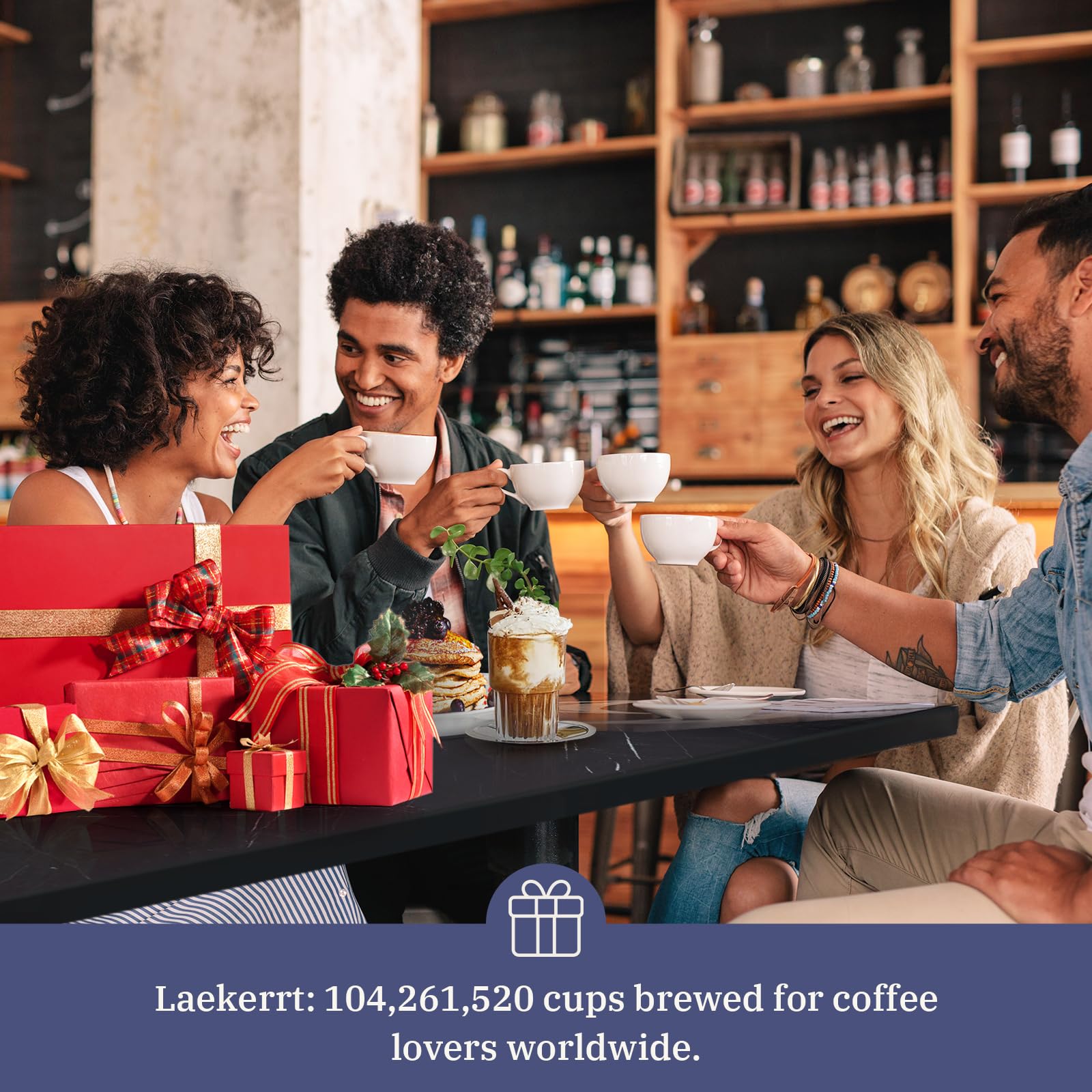 Laekerrt 20 Bar Pressure Espresso Machine with Milk Frother - Stainless Steel Home Coffee Maker for Cappuccino, Latte & Espresso (Navy Blue) - Perfect Gift for Coffee Lovers & Fathers - Ideal for Home Baristas, Office Use & Coffee Shops