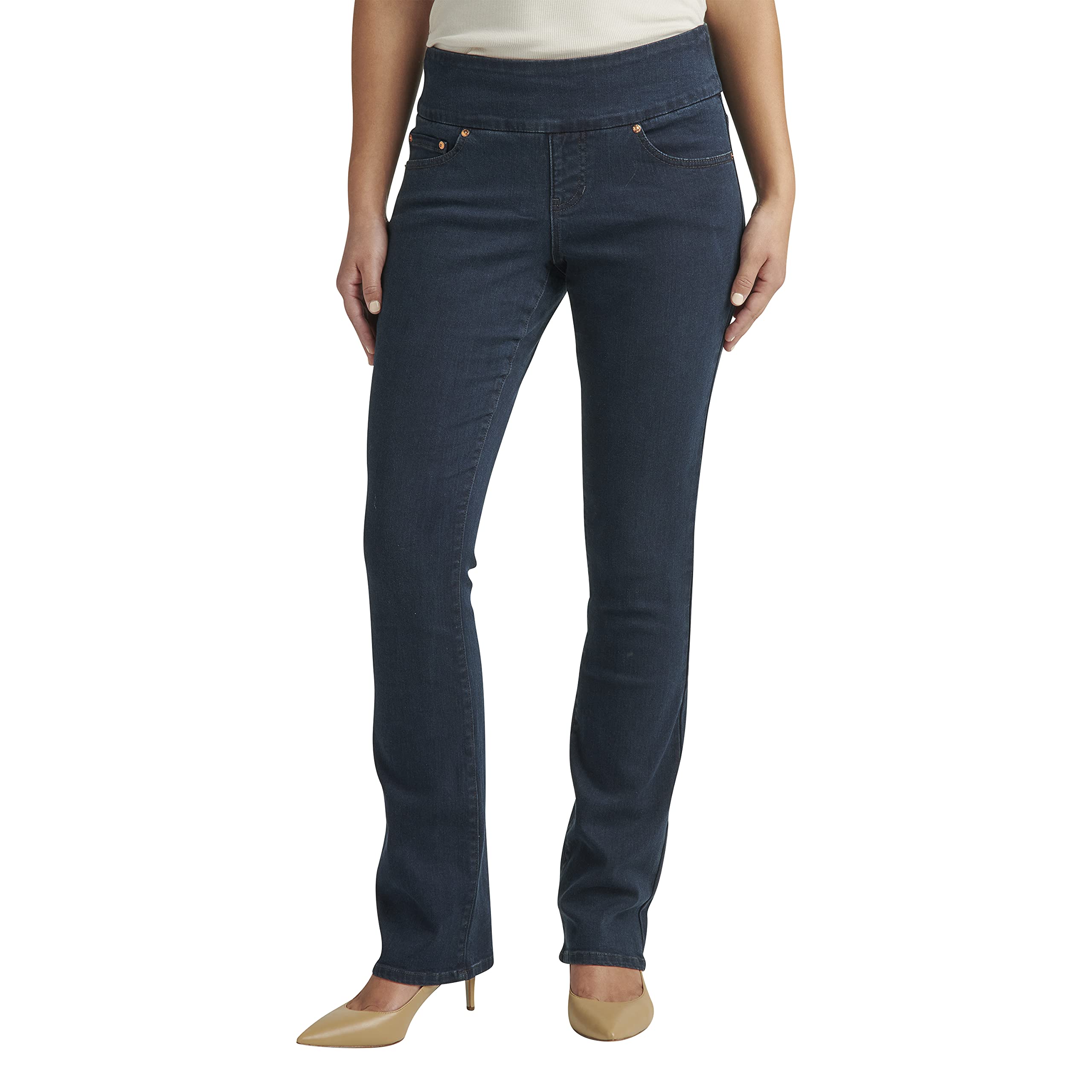 Jag Jeans Women's Petite Paley Mid Rise Bootcut Pull-on Stretch Jeans - Comfortable & Stylish for Work, Casual Wear & Night Out