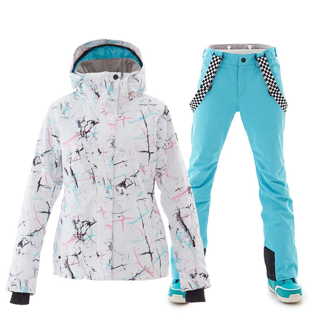 HOTIAN Women's Ski Snowboard Jacket & Pants Set - Windproof Waterproof Winter Snowsuit for Skiing, Snowboarding & Outdoor Activities - Perfect for Cold Weather & Mountain Adventures