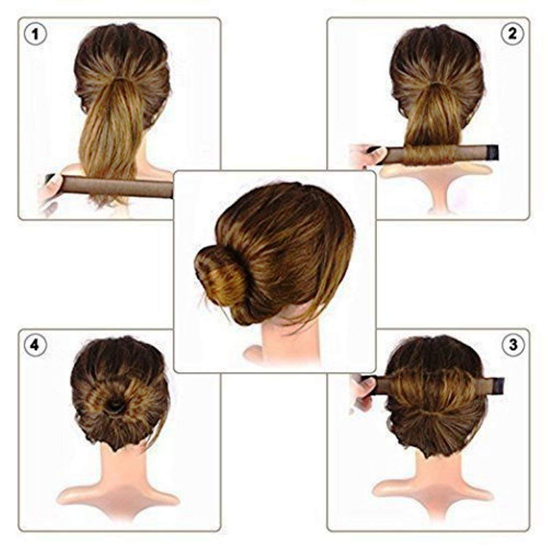 CHANDERKASH Hair Donut Bun Maker - French Roller Hair Accessory (Black) for Women | Perfect for Updos, Ponytails & Special Occasions