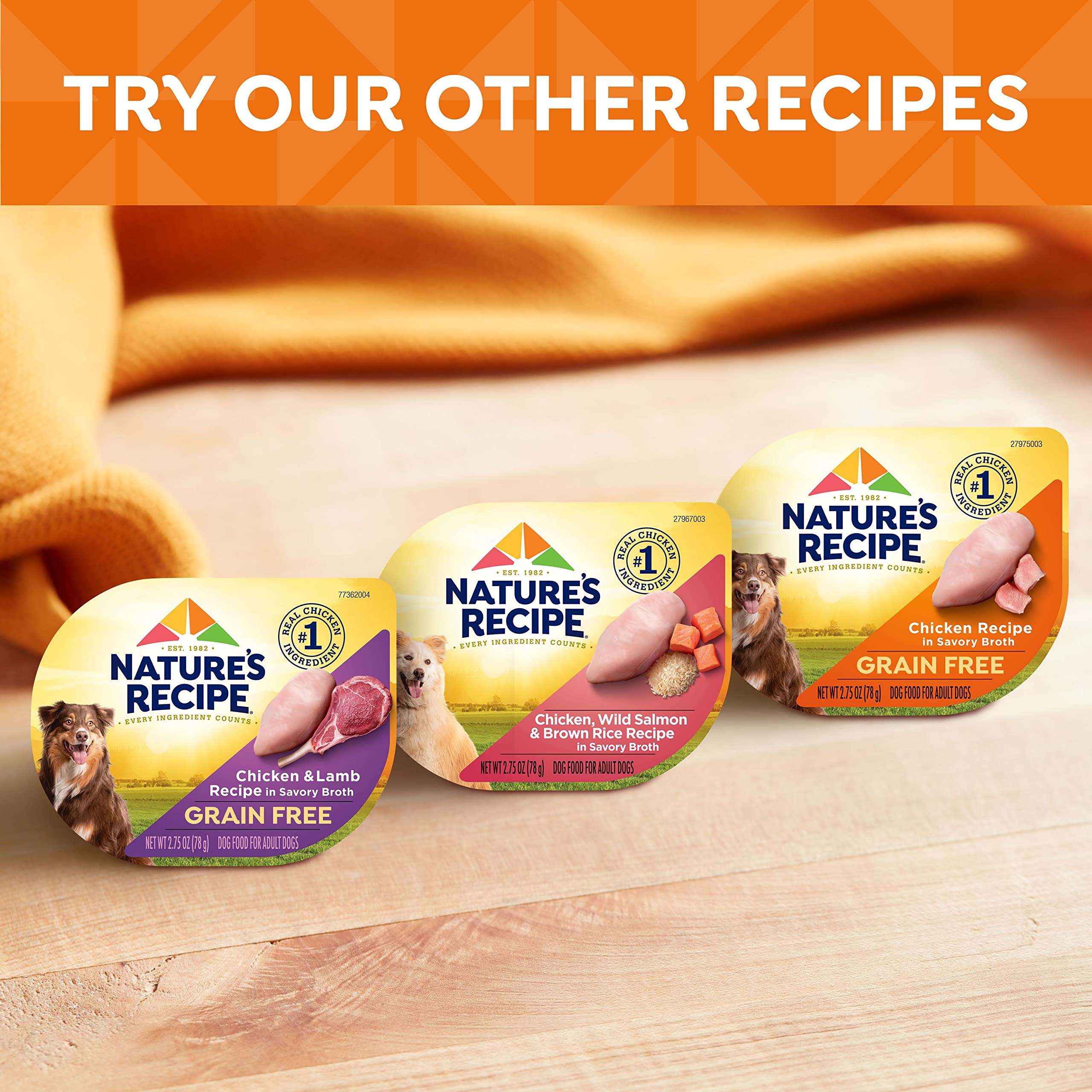 Nature's Recipe Wet Dog Food - Chicken & Turkey in Broth Recipe, Grain Free, 2.75oz Cups (Pack of 12) | Healthy Meal for Small & Medium Dogs | Perfect for Travel, Training & Daily Feeding