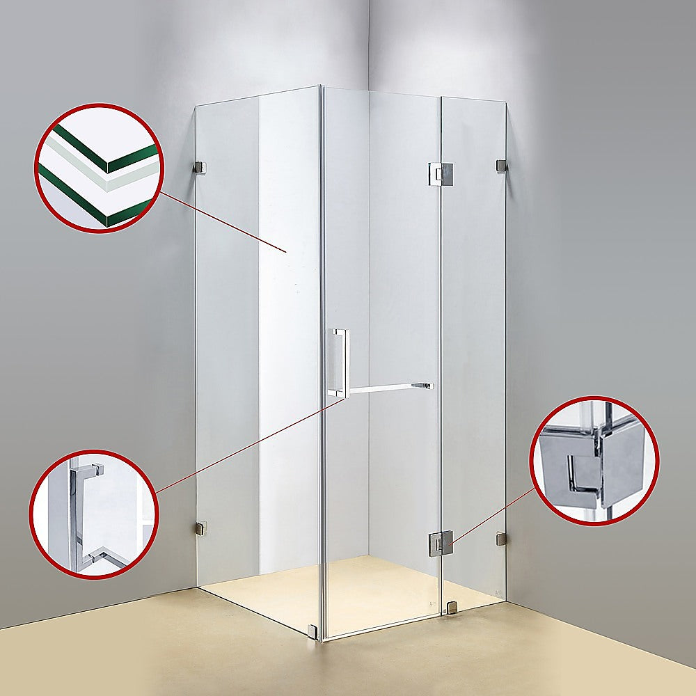 Frameless 10mm Glass Shower Screen 43.3