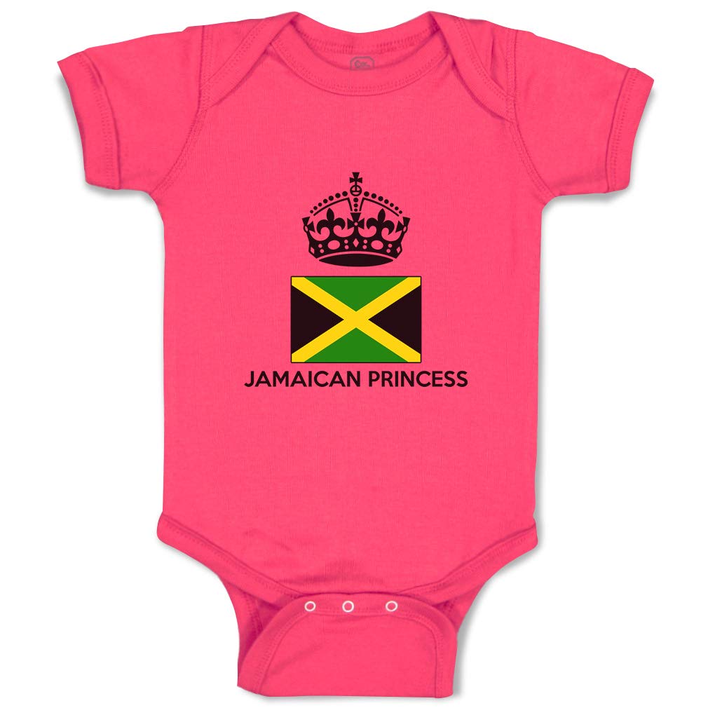 Custom Jamaican Princess Crown Baby Bodysuit - Soft Cotton Unisex Infant Outfit for Boys & Girls - Perfect for Photoshoots, Birthday Parties & Family Events