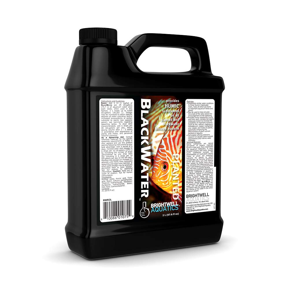 Brightwell Aquatics Blackwater - Natural Water Conditioner with Humic Substances for Planted & Blackwater Aquariums | Enhances Water Quality for Tropical Fish & Shrimp Tanks