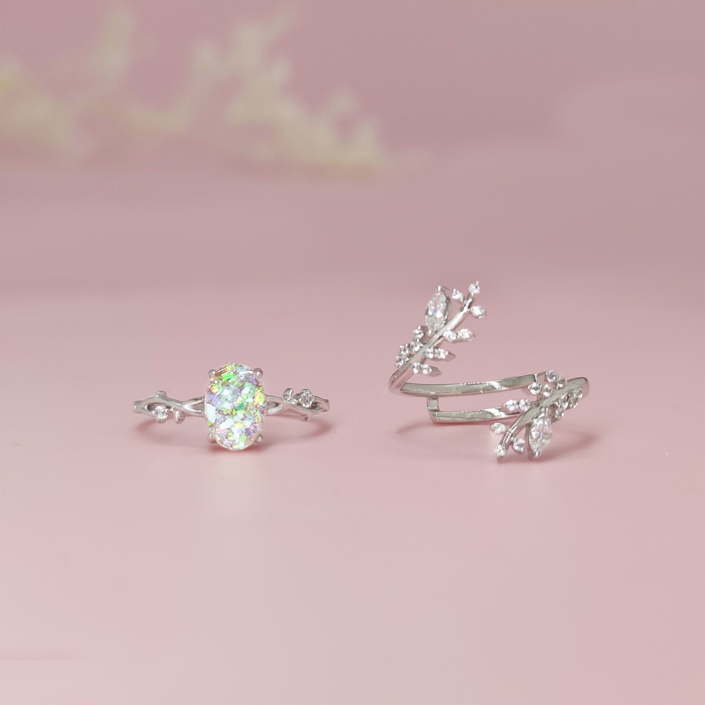 Moonlit Grove: Ashes Ring - Elegant Gothic Silver Jewelry for Women | Perfect for Weddings, Parties & Dark Fashion Accessories