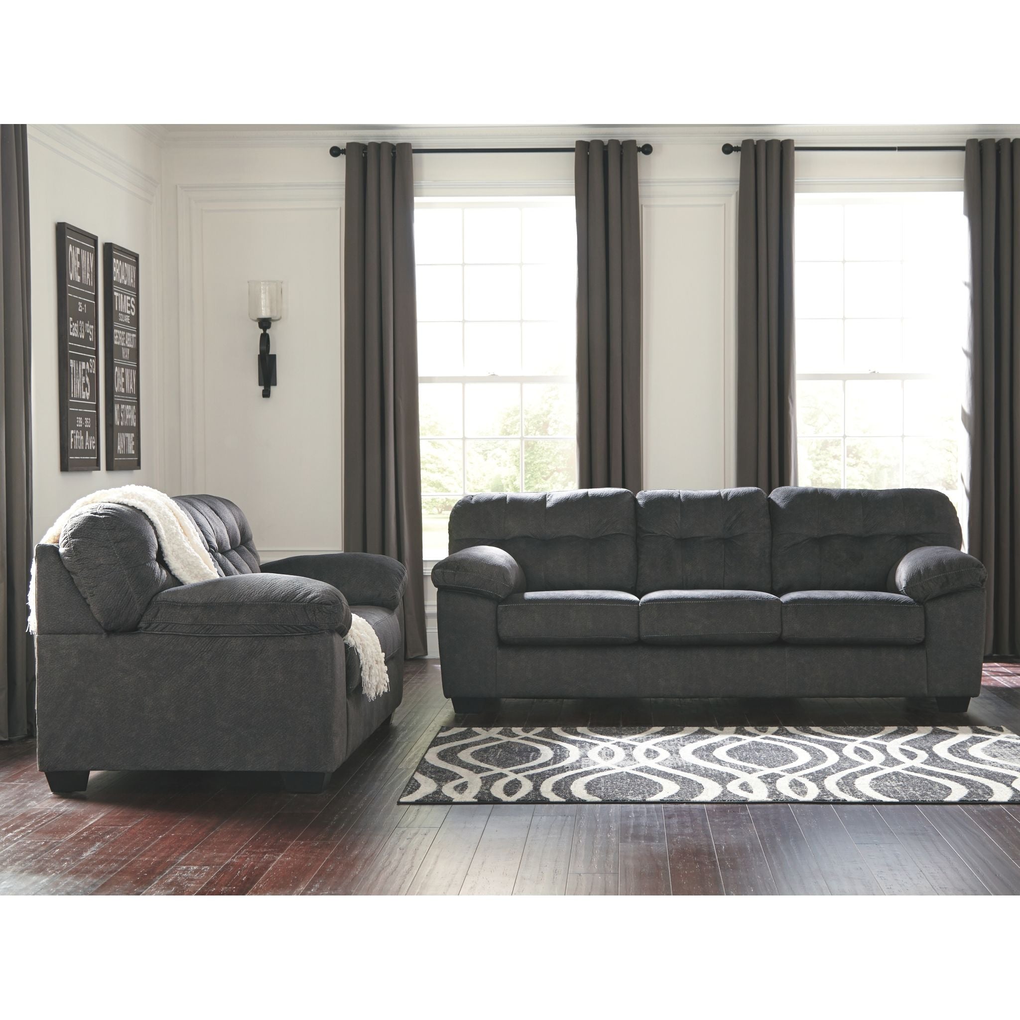 Accrington Sofa - Modern Granite Fabric Sectional Couch for Living Room, Comfortable & Durable Lounge Furniture - Perfect for Family Gatherings & Movie Nights