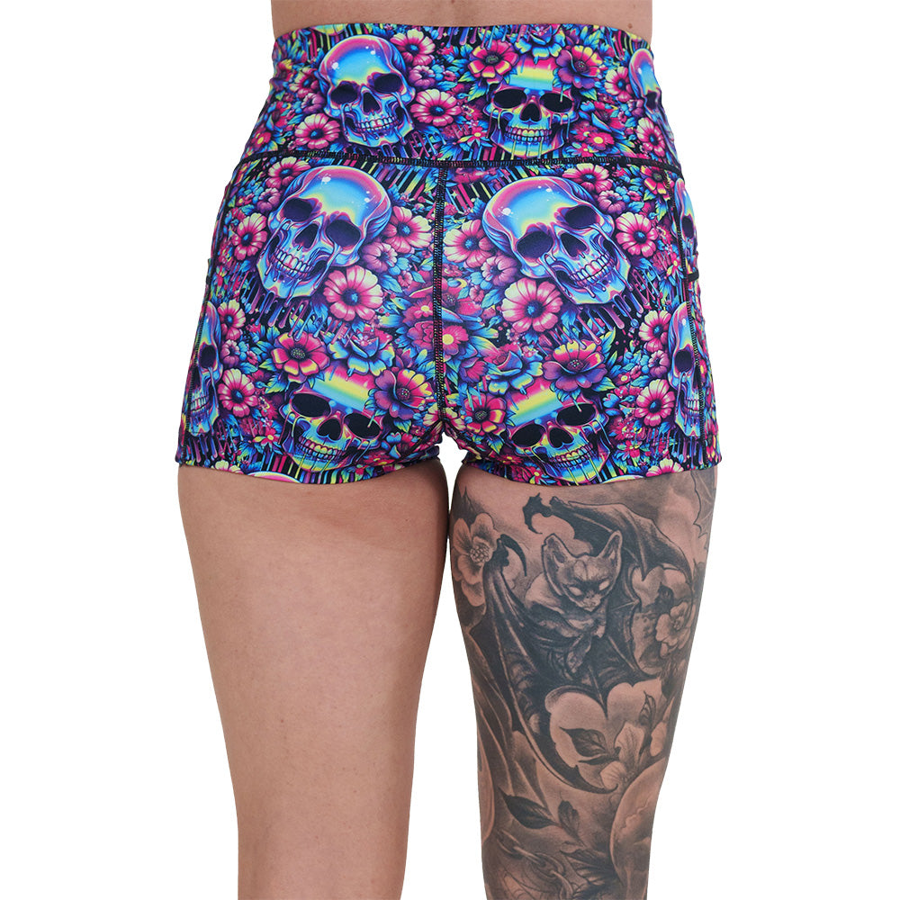 Acid Skull Print Shorts for Men & Women - Trendy Streetwear & Summer Fashion | Perfect for Casual Outfits, Beachwear, and Gym