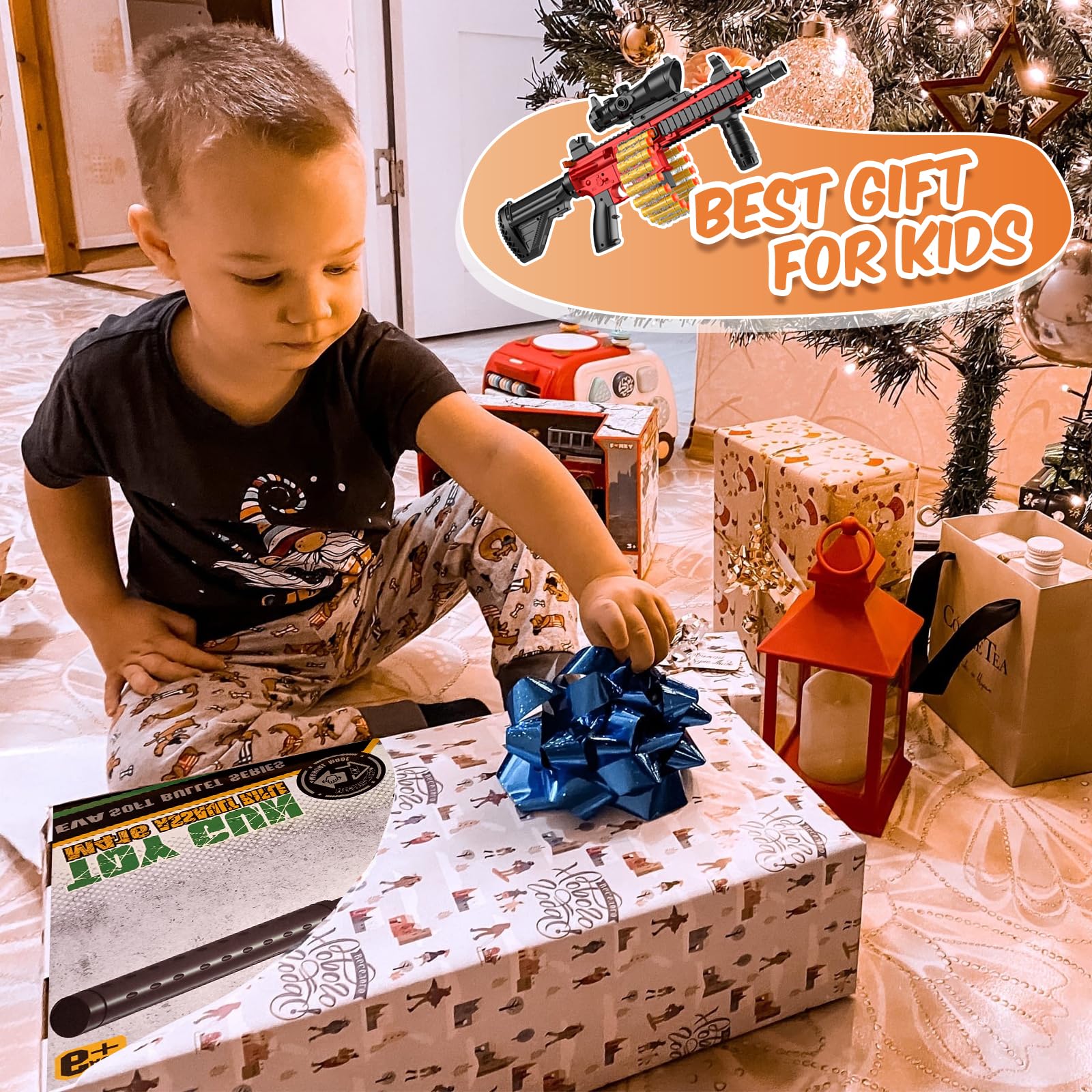 Electric Foam Blaster Toy Gun - Automatic Soft Bullet Sniper Rifle with Scope | Nerf-Compatible Darts | Safe Foam Machine Gun for Boys Ages 8-12 | Outdoor Play, Birthday Gifts & Nerf War Battles