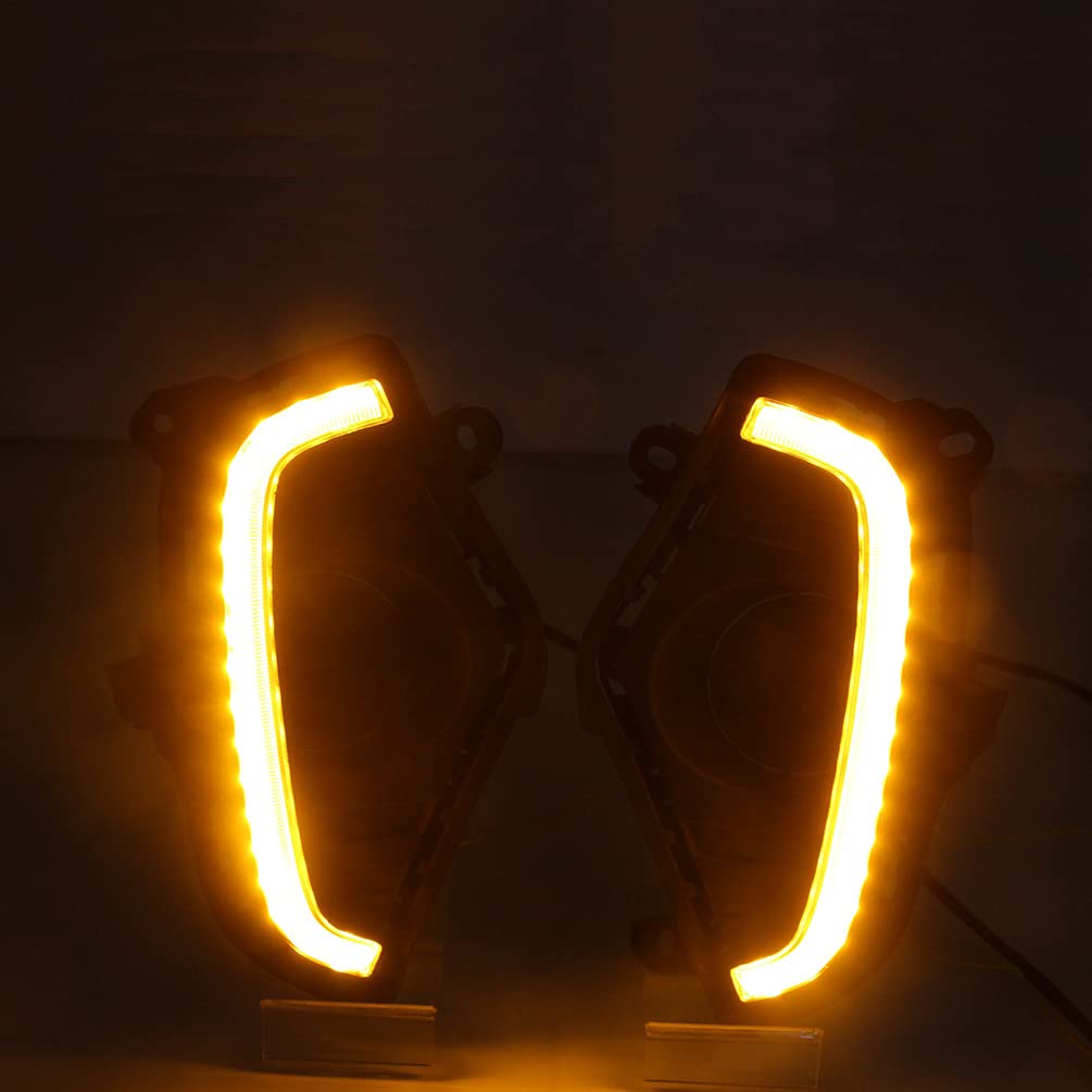 2019-2023 Toyota RAV4 LED DRL Fog Lights with Amber Turn Signal - Waterproof Daytime Running Lights for Front Bumper Replacement (Excludes RAV4 Adventure) | Perfect for Night Driving & Off-Road Adventures