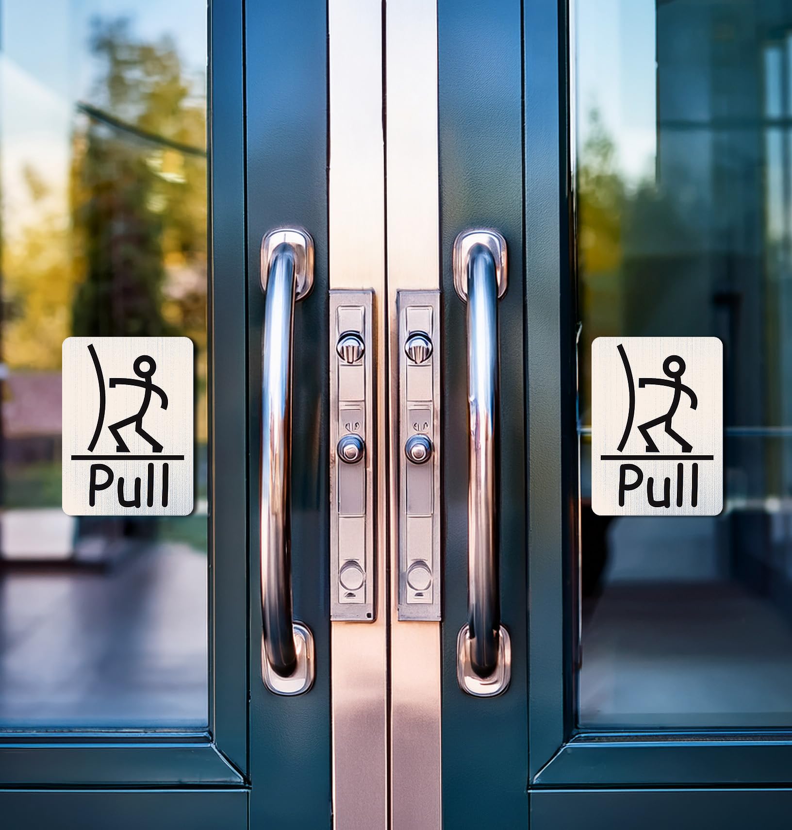 Fun Push Pull Door Sign (Red) - Durable & Decorative for Offices, Restrooms & Homes - Perfect for Clear Directional Signage