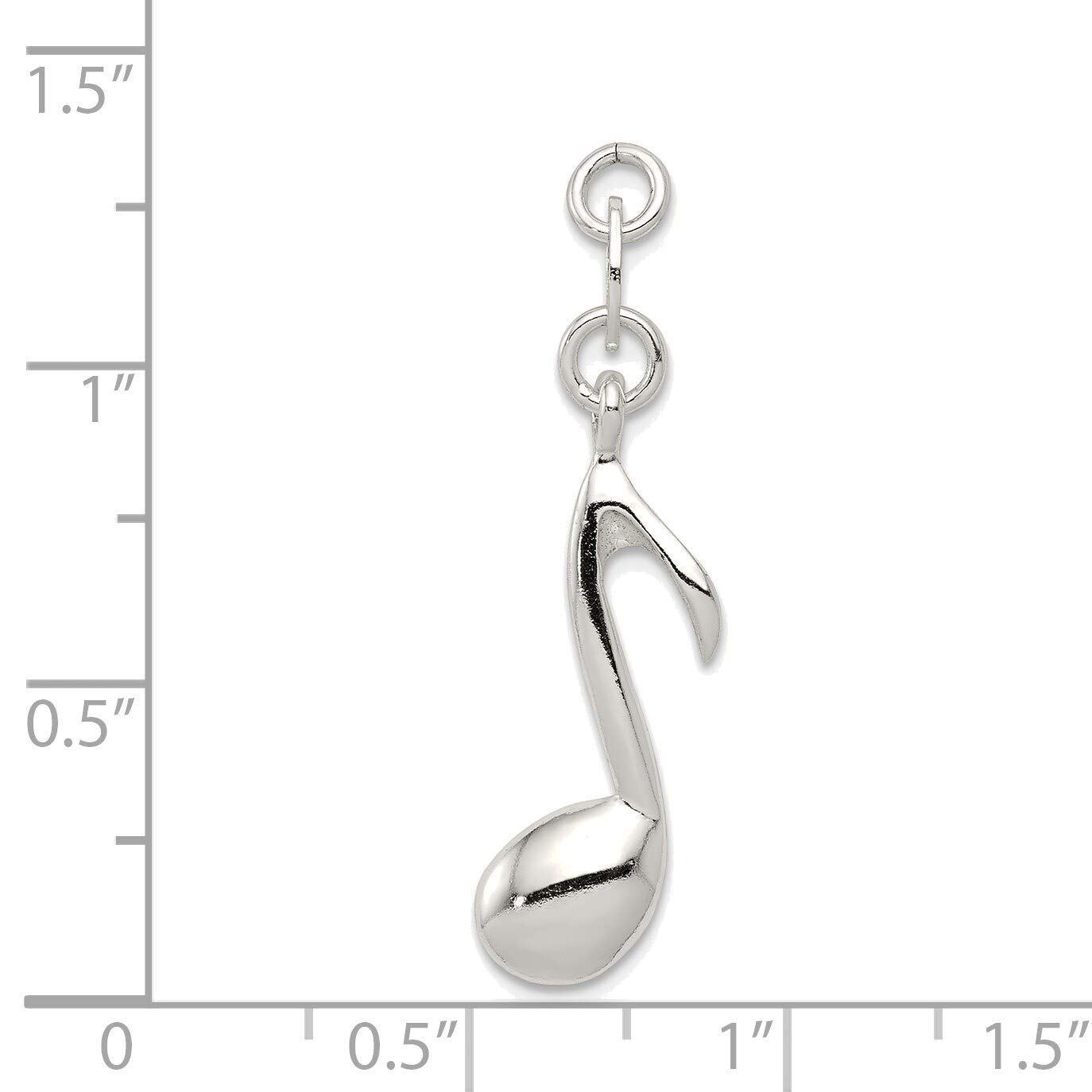 Bonyak Sterling Silver Polished Music Note Charm Pendant - Elegant Jewelry Gift for Musicians, Music Lovers & Special Occasions - Perfect for Necklaces, Bracelets & Personalized Gifts
