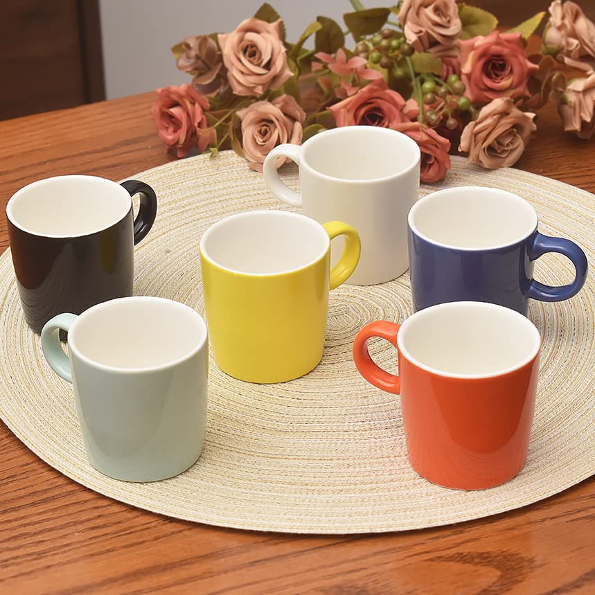 homEdge Mini Porcelain Espresso Cup Set - 4oz (120ml) Tiny Ceramic Coffee Mugs for Espresso, Tea & Cappuccino - 6-Pack White Demitasse Cups - Perfect for Home, Cafe & Gifts