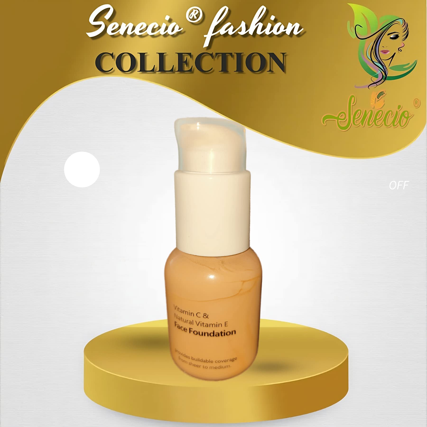 SENECIO Me Now Vitamin C & E Face Foundation - 60g Buildable Coverage (Sheer to Medium) for Flawless, Radiant Skin - Perfect for Daily Wear, Special Occasions & Photography