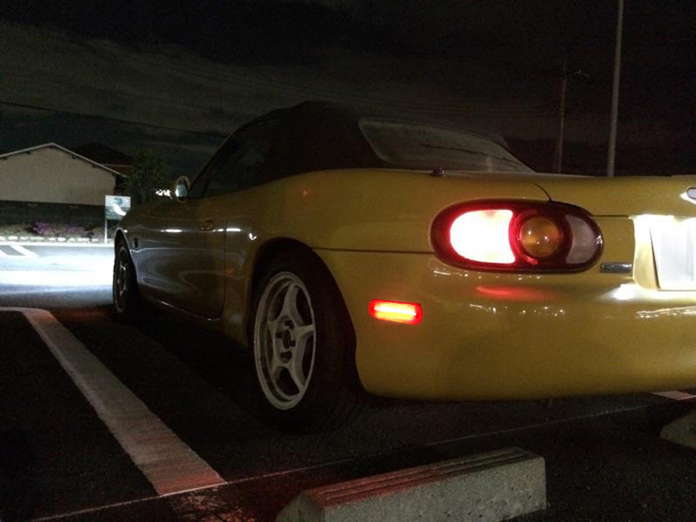 Amber/Red LED Side Marker Lights for 1990-2005 Mazda Miata MX-5 - Clear Lens, Easy Installation - Perfect for Night Driving & Car Customization