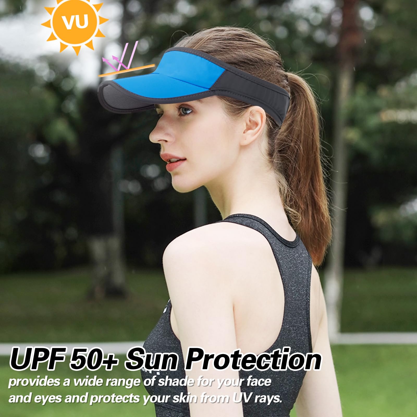 Best Sports Sun Visor Hats for Men & Women - Foldable Brim, Lightweight & Packable Adjustable Visor Caps - Perfect for Running, Golf, Tennis & Outdoor Activities