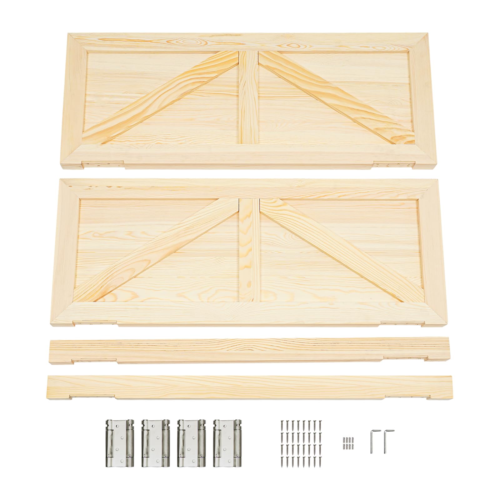 Solid Wood Cafe Swinging Saloon Door with Hinges - 35.4x23.6in/35.4x35.4in White Painted Finish - Perfect for Kitchen, Shop Entrance, Pub Partition & Western Style Decor