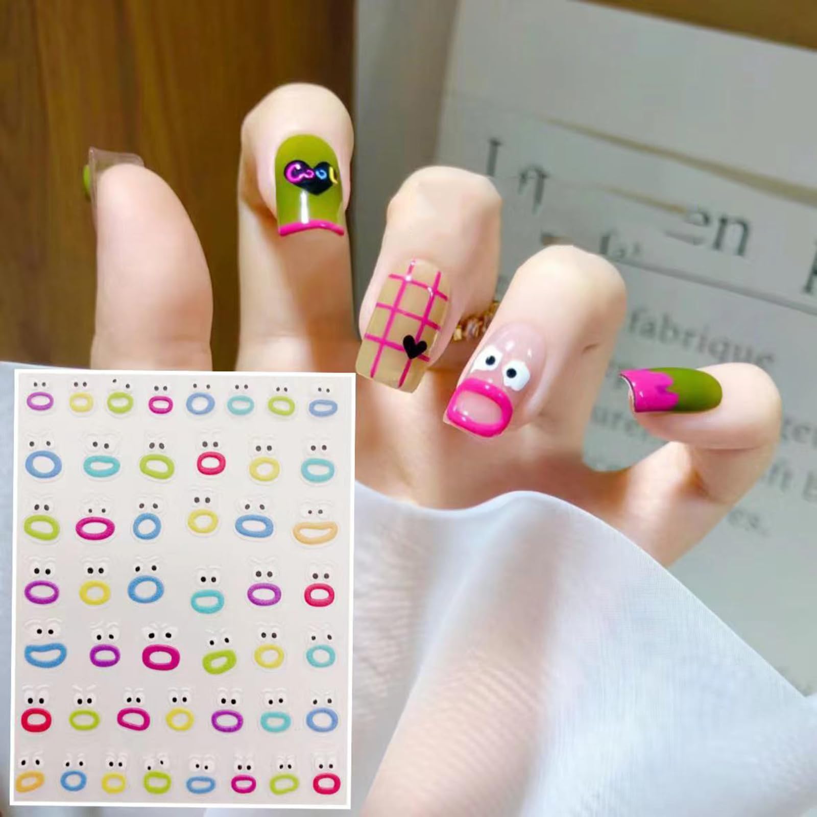 5D Cartoon Nail Stickers - Sausage Lips Design for Women, Party & Salon Use
