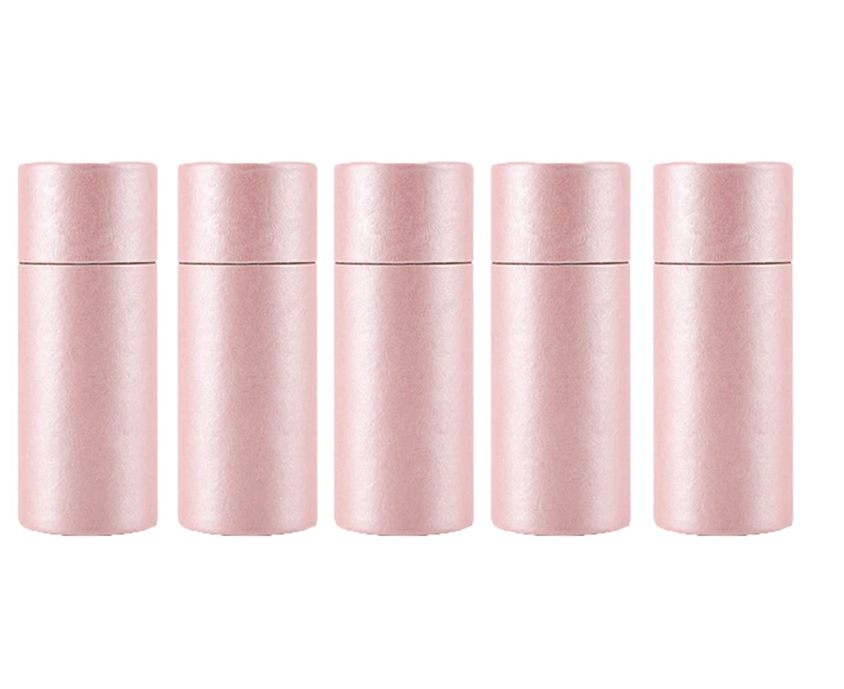 5 Pcs 30ml Empty Kraft Paper Jars with Lids - Round Cardboard Tubes for Essential Oil Bottles, Gift Packaging & DIY Storage | Perfect for Aromatherapy, Jewelry Organizing & Party Favors