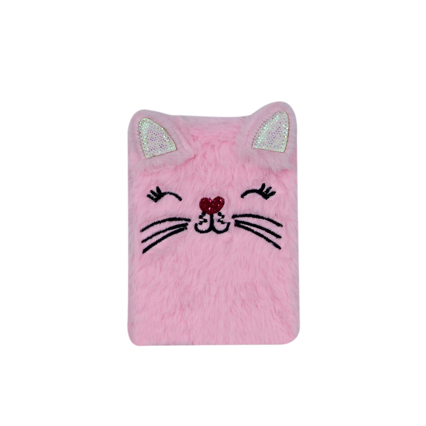 Cute Cat Plush Notebook for Kids, Girls, Women & Teens - A6 Ruled 160-Page Fuzzy Journal Writing Pad - Perfect for School, Diary Keeping & Gift Giving