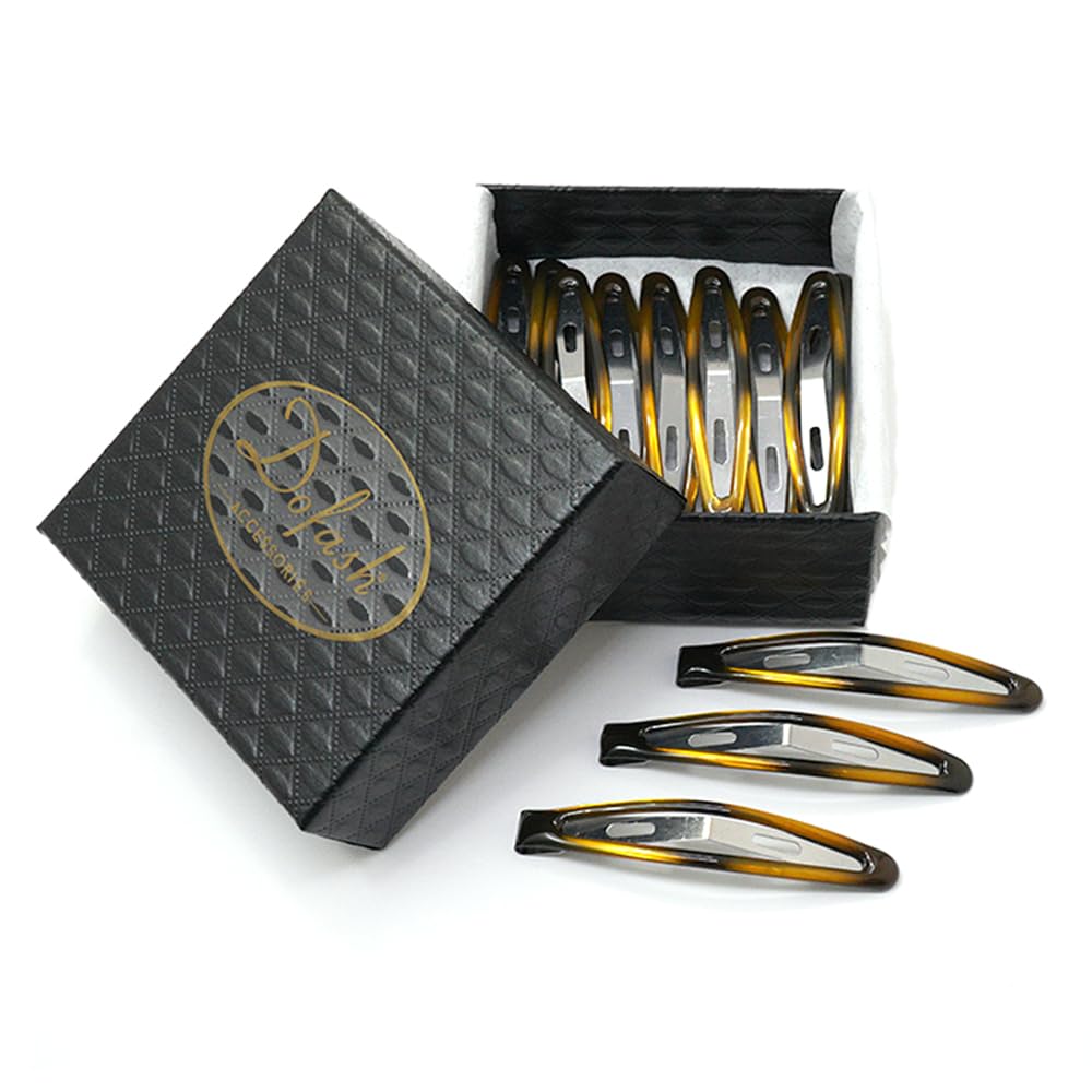 Dofash 12Pcs Snap Hair Clips for Women - Metal Hair Grips & Barrettes (6cm/2.36