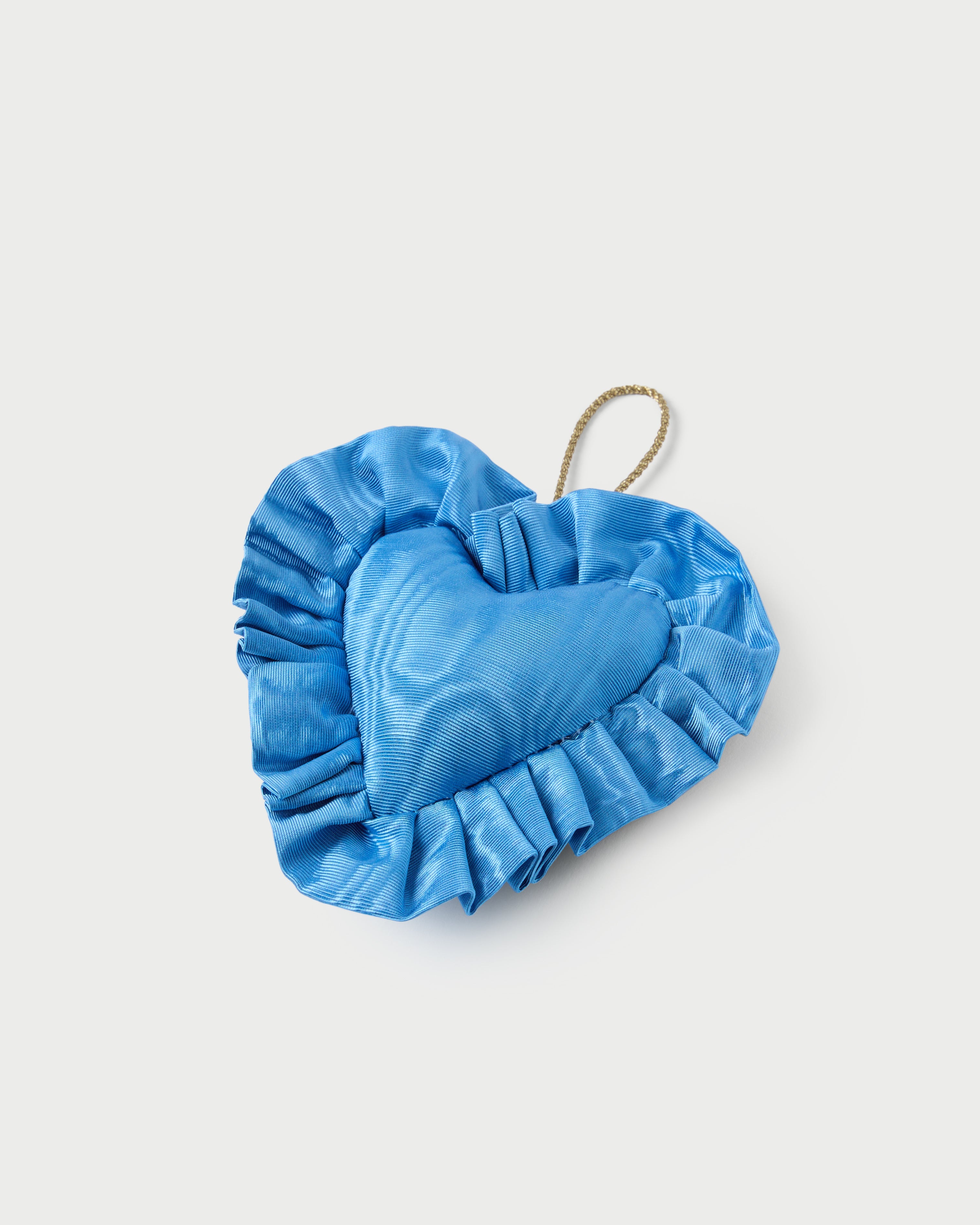 LR x Tara Roma Blue Ruffle Heart Ornament - Elegant Home Decor for Christmas Tree, Valentine's Day & Wedding Decorations