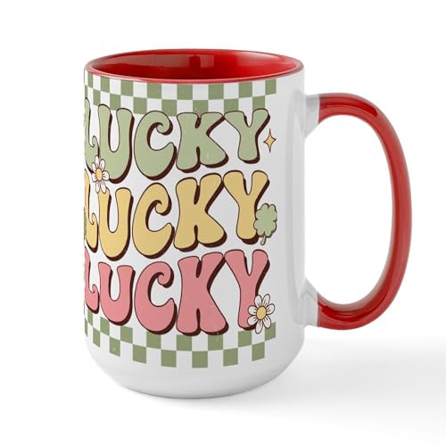White/Red Inside - St Patrick'S Day Lucky Mugs