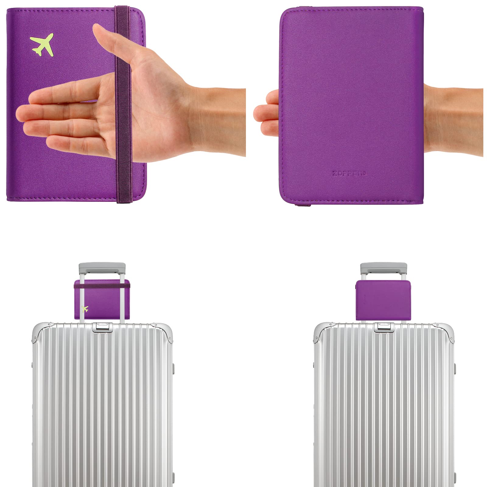 ZOPPEN RFID Blocking Passport Holder & Travel Wallet for Women & Men - Purple | Secure Document Organizer for International Travel, Airports, Vacations & Business Trips